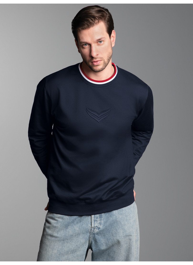 Trigema Sweater TRIGEMA Sweatshirt mit 3D-Logo-Prägung
