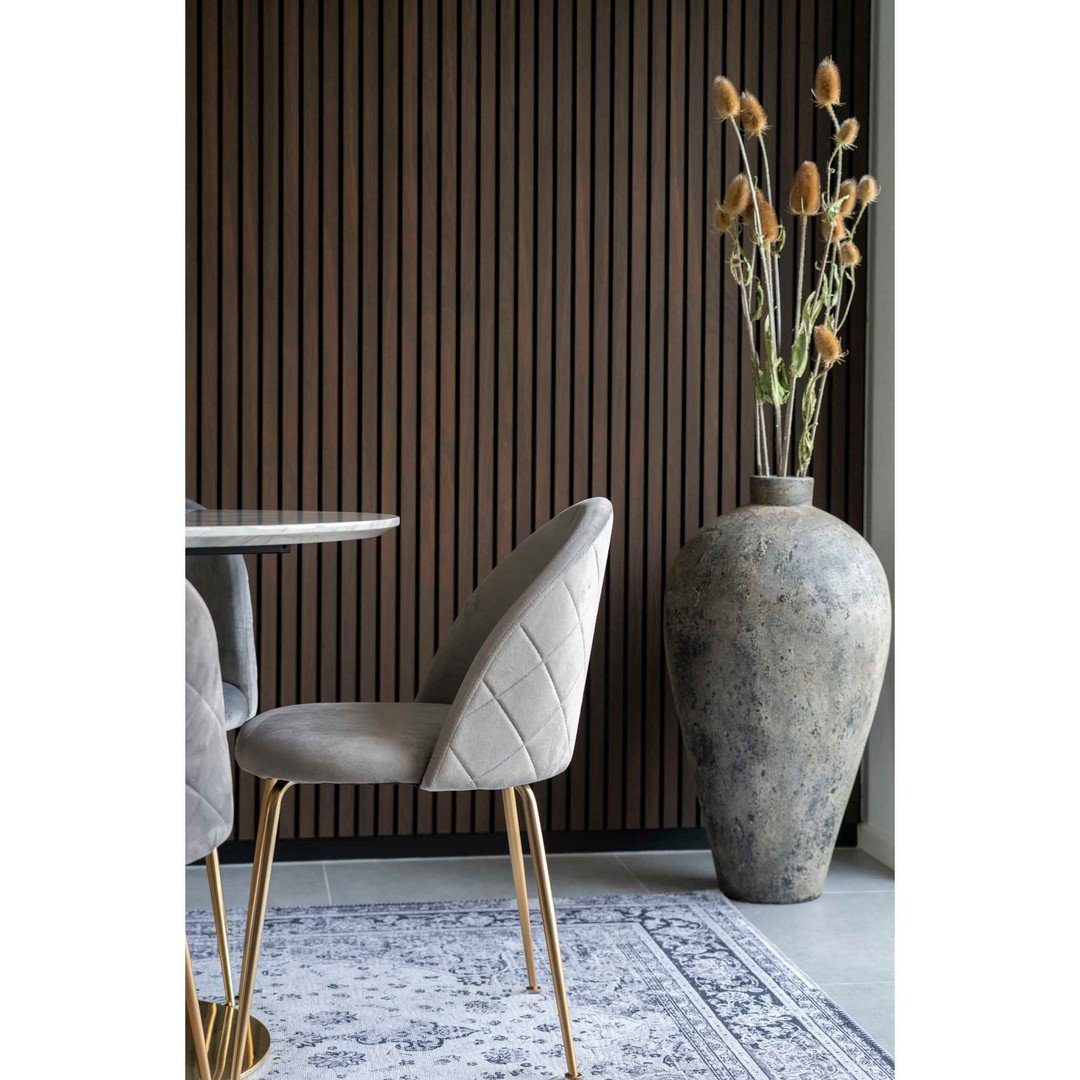 House Nordic Esszimmerstuhl Geneve – in Beinen M... aus grau Esszimmerstuhl Dining Chair mit Samt