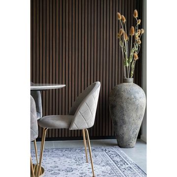 House Nordic Esszimmerstuhl Geneve Dining Chair – Esszimmerstuhl aus Samt, grau mit Beinen in M...