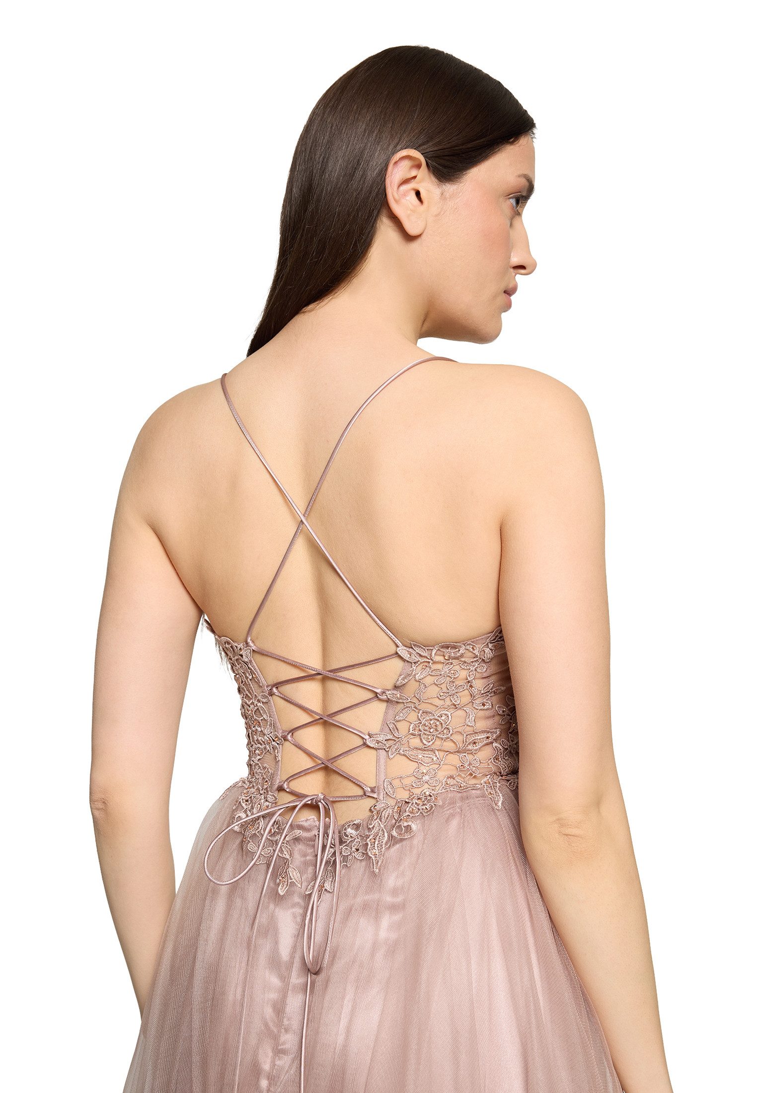 Vera Mont Abendkleid Damen mit Stickerei Rückenfrei