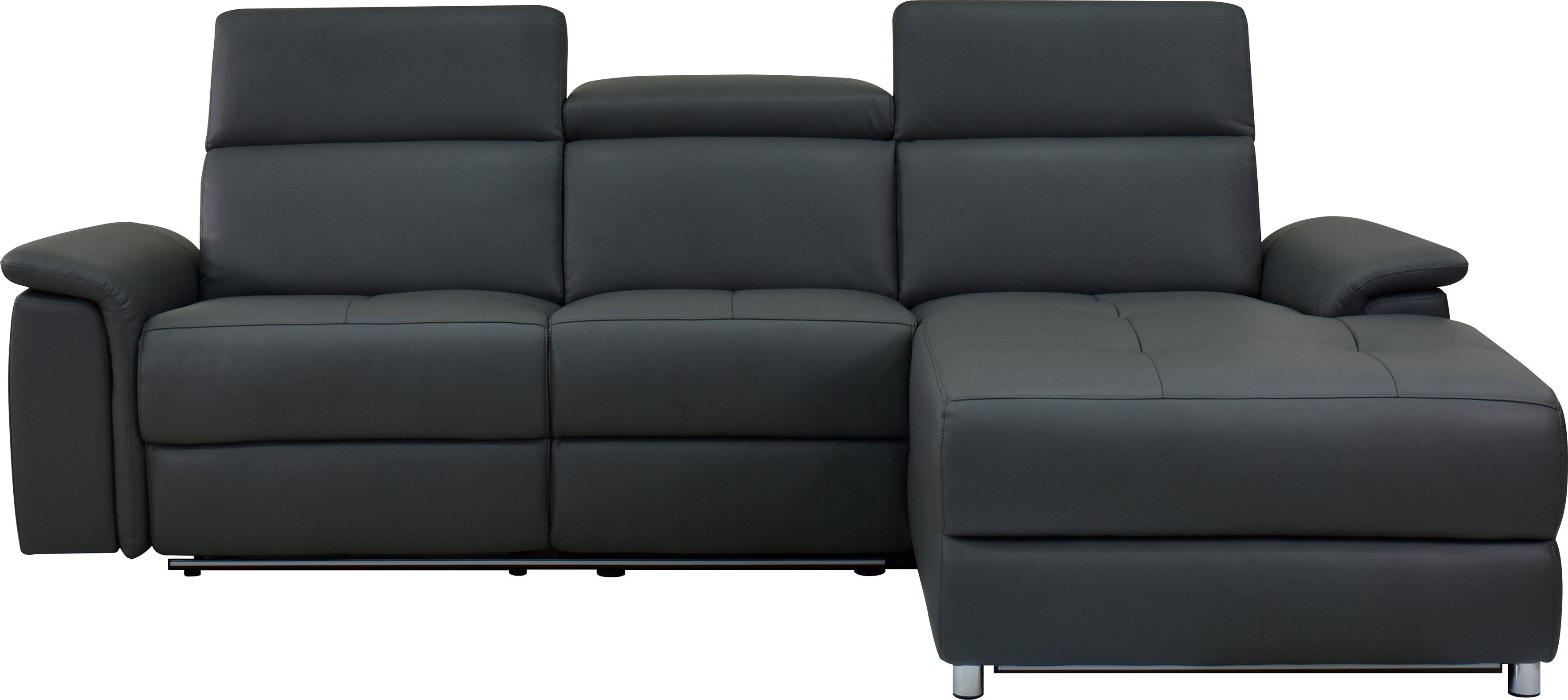 Home affaire Ecksofa Pareli, L-Form, 259cm,m. Recamiere, Echtleder, Kunstleder, Webstoff, man. o. elektr. Relaxfunktion, USB/Kopfteilverstellg u. LED