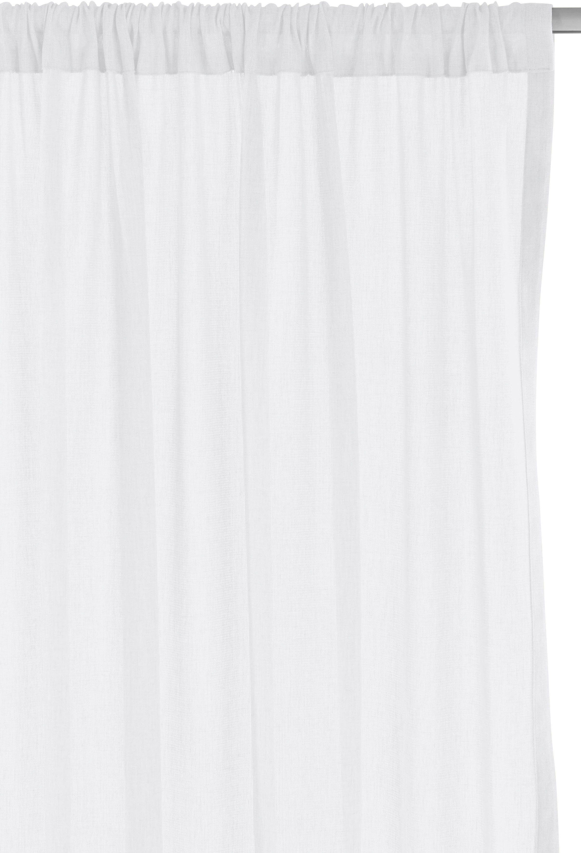 Gercke, verschiedene Lena Größen 1 Home Schal, weiß (1 Stangendurchzug LeGer Leinenoptik, St), by Vorhang halbtransparent, Lanea,