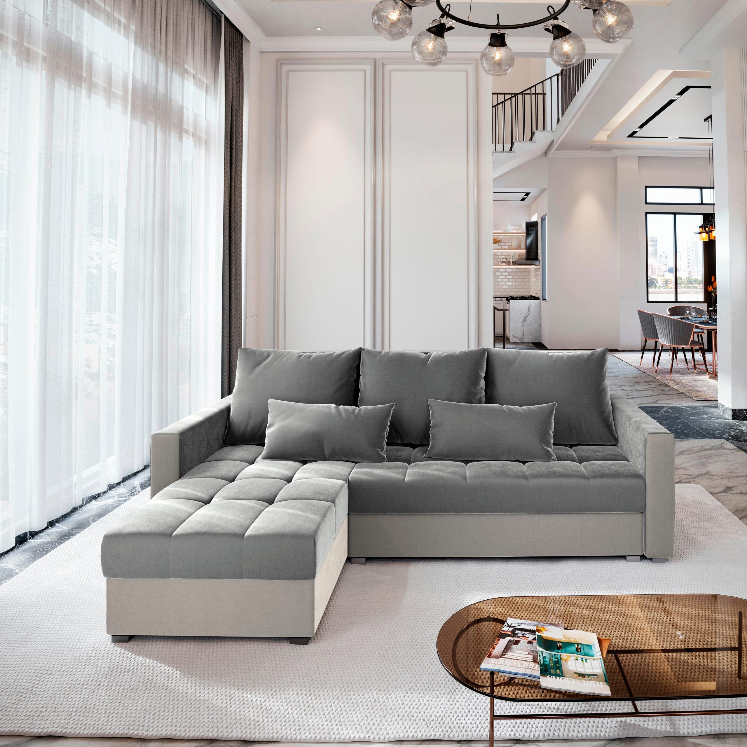 Masseno Ecksofa KOS PIK mit Schlaffunktion L-Form, Sofa mit Bettkasten günstig online kaufen