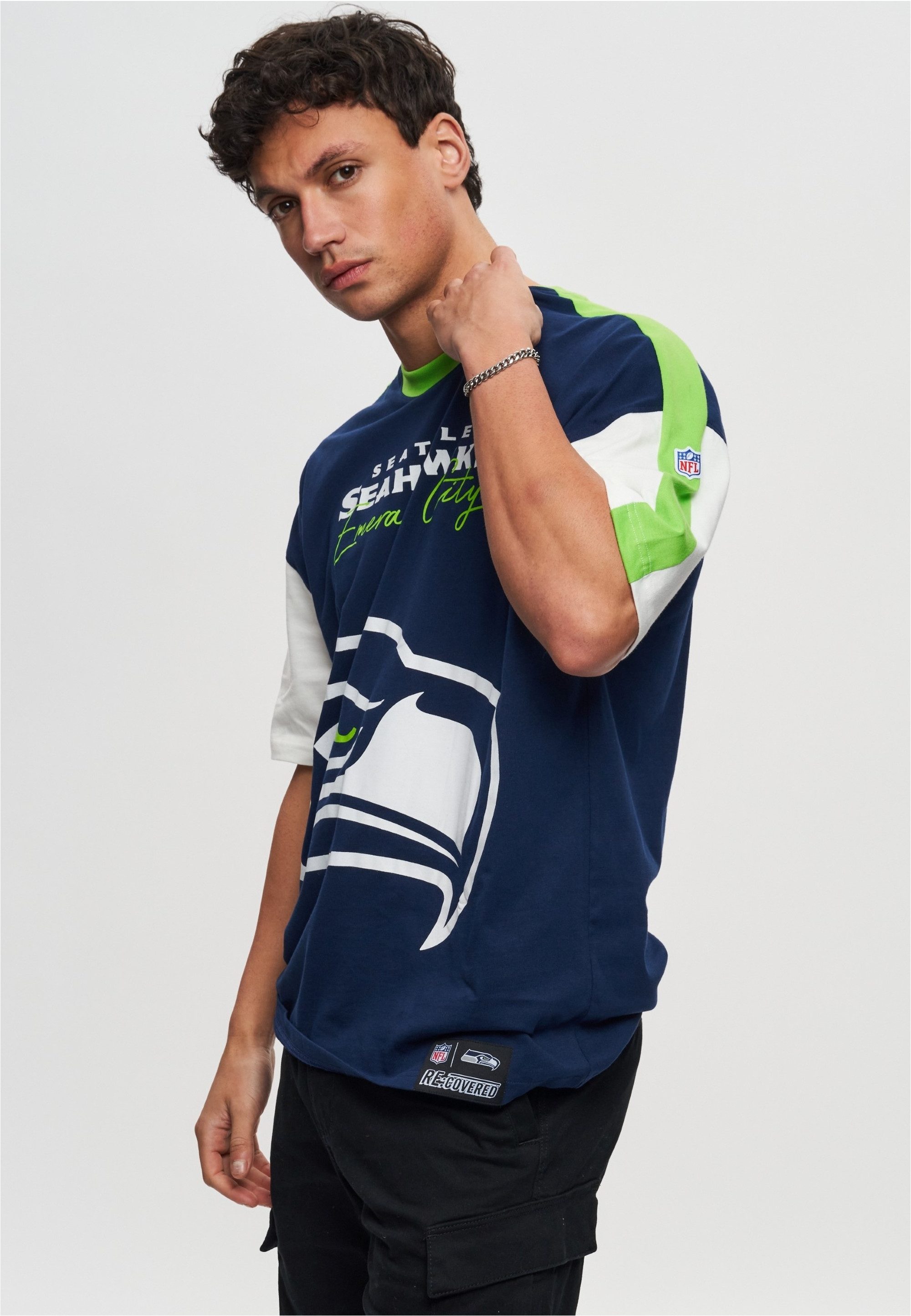 Recovered T-Shirt NFL Seahawks Seattle Cut and Sew Oversized für alle Seatt günstig online kaufen