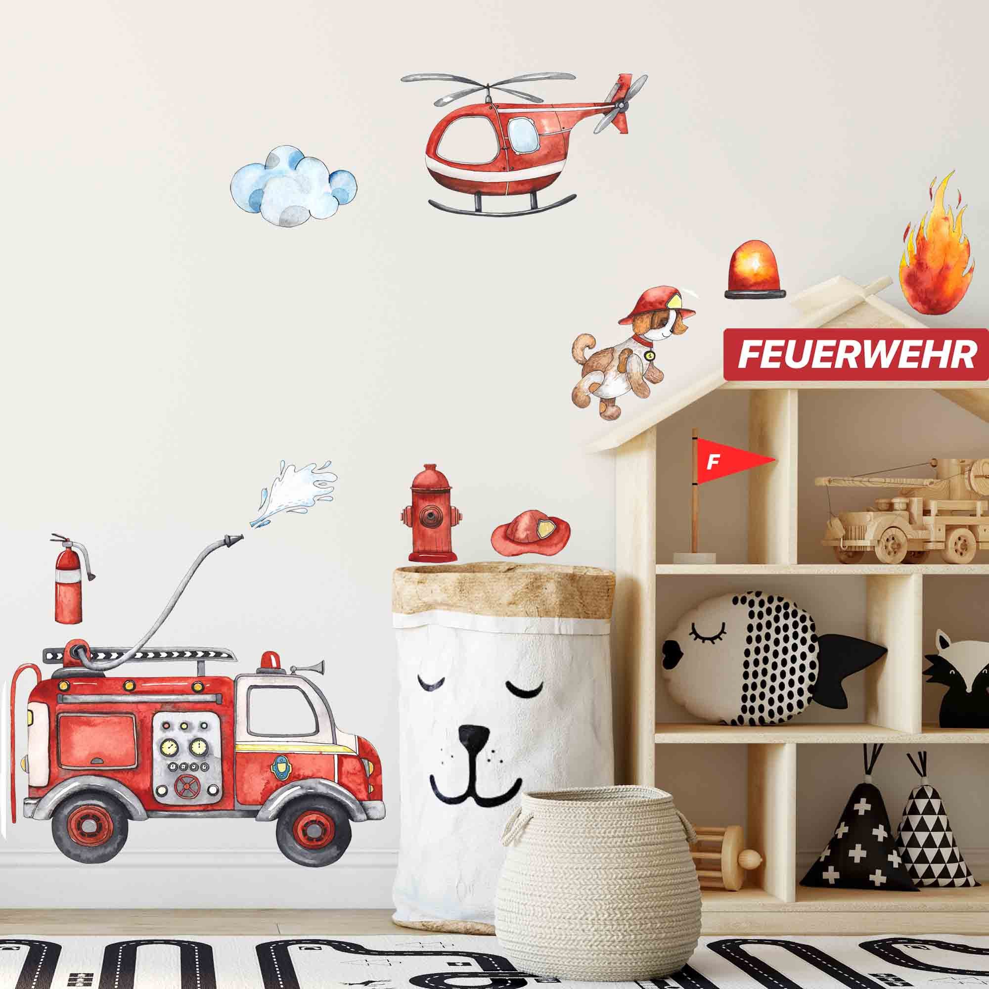 WANDKIND Wandtattoo Feuerwehr Set V246, selbstklebend günstig online kaufen