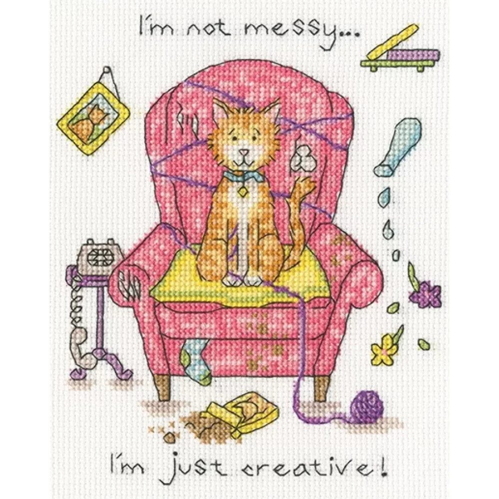 Bothy Threads Kreativset Kit per punto croce Bothy Threads "Gatto Artigiano", XCD2, 14x17 cm, (embroidery kit by Marussia)