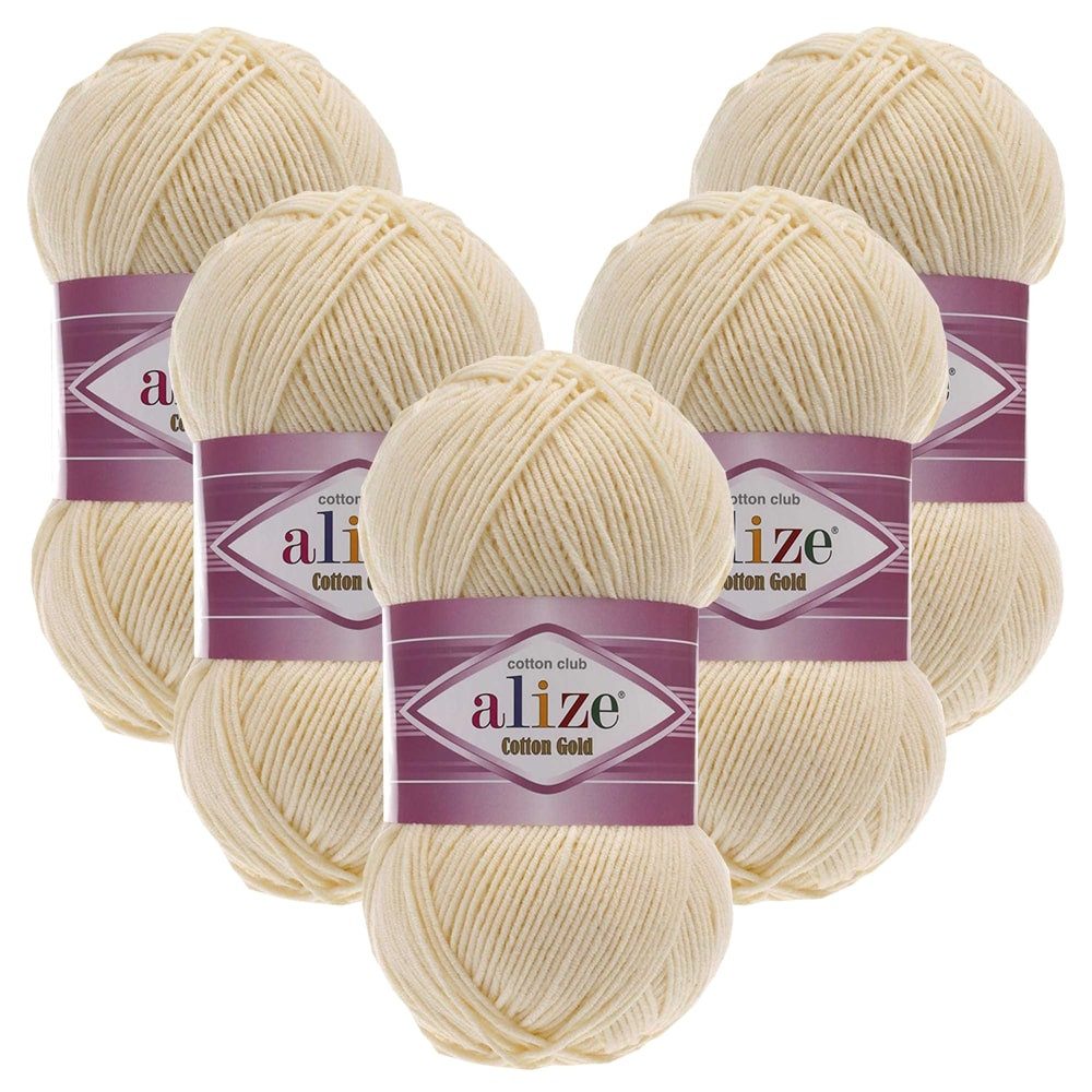 Alize 5 x ALIZE Cotton Gold Häkelwolle, 330 m, Handstrickgarn,Premium Wolle, Amigurumi