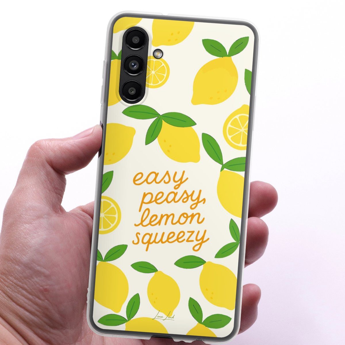 DeinDesign Handyhülle Zitrone Spruch Statement Easy Peasy Lemon Queezy, Samsung Galaxy A04s Silikon Hülle Bumper Case Handy Schutzhülle