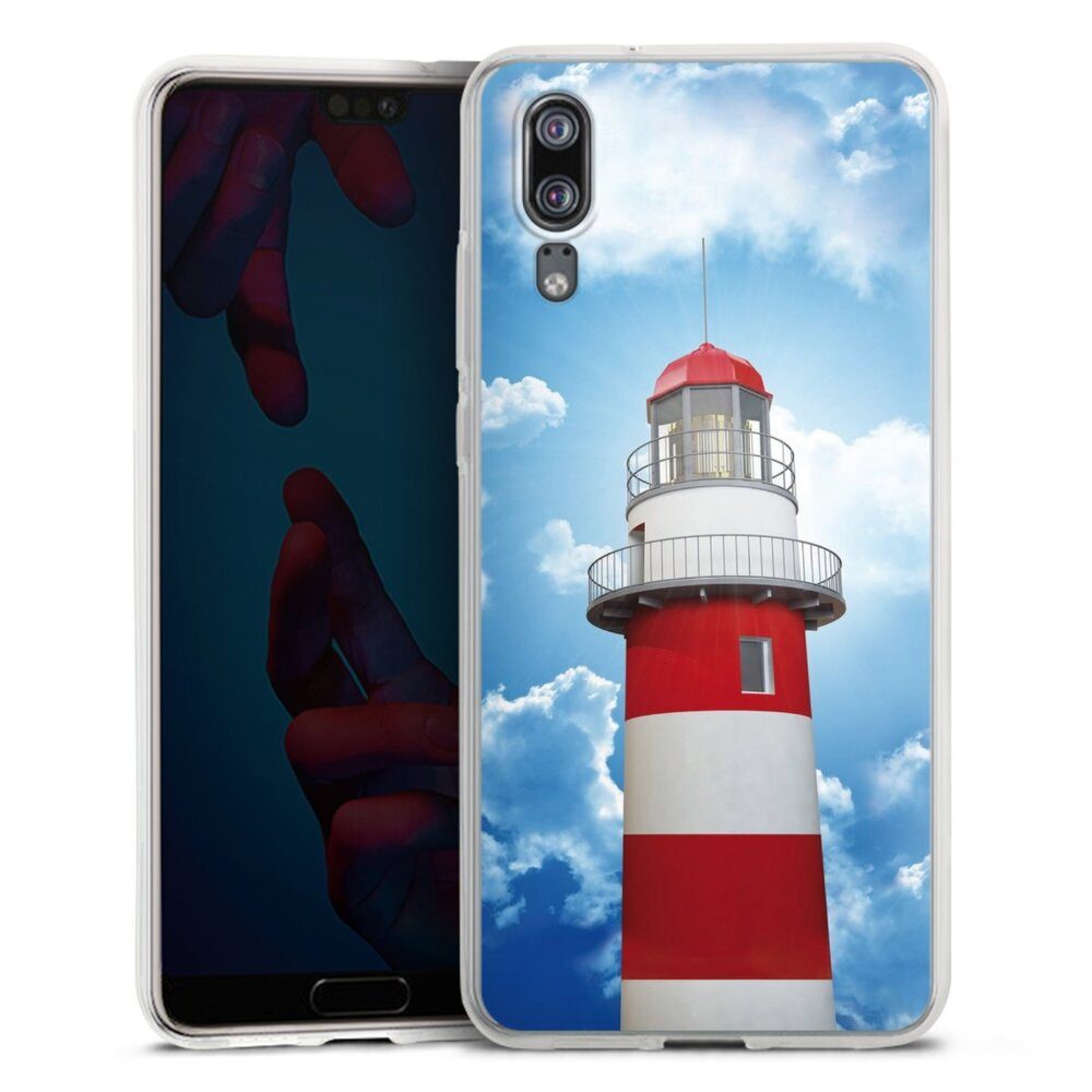 DeinDesign Handyhülle Leuchtturm Wolke Himmel Leuchtturm, Huawei P20 Silikon Hülle Bumper Case Handy Schutzhülle
