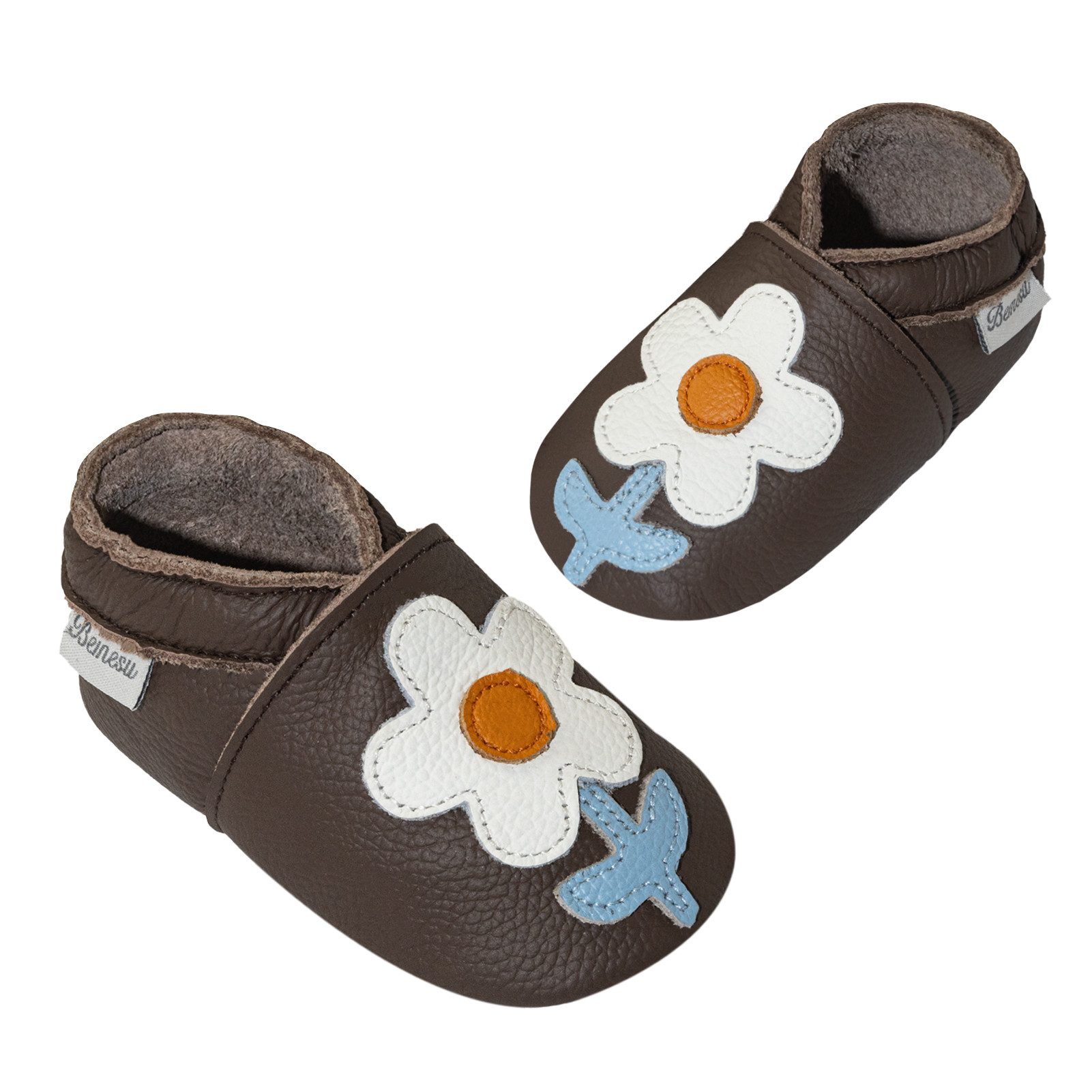 Baby Leder weiche Lauflernschuhe mit Wildledersohle Krabbelschuh