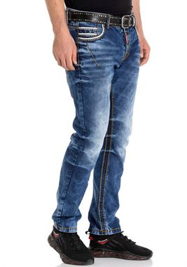 Cipo & Baxx Gerade Jeans Regular mit auffälligen Kontrastnähten