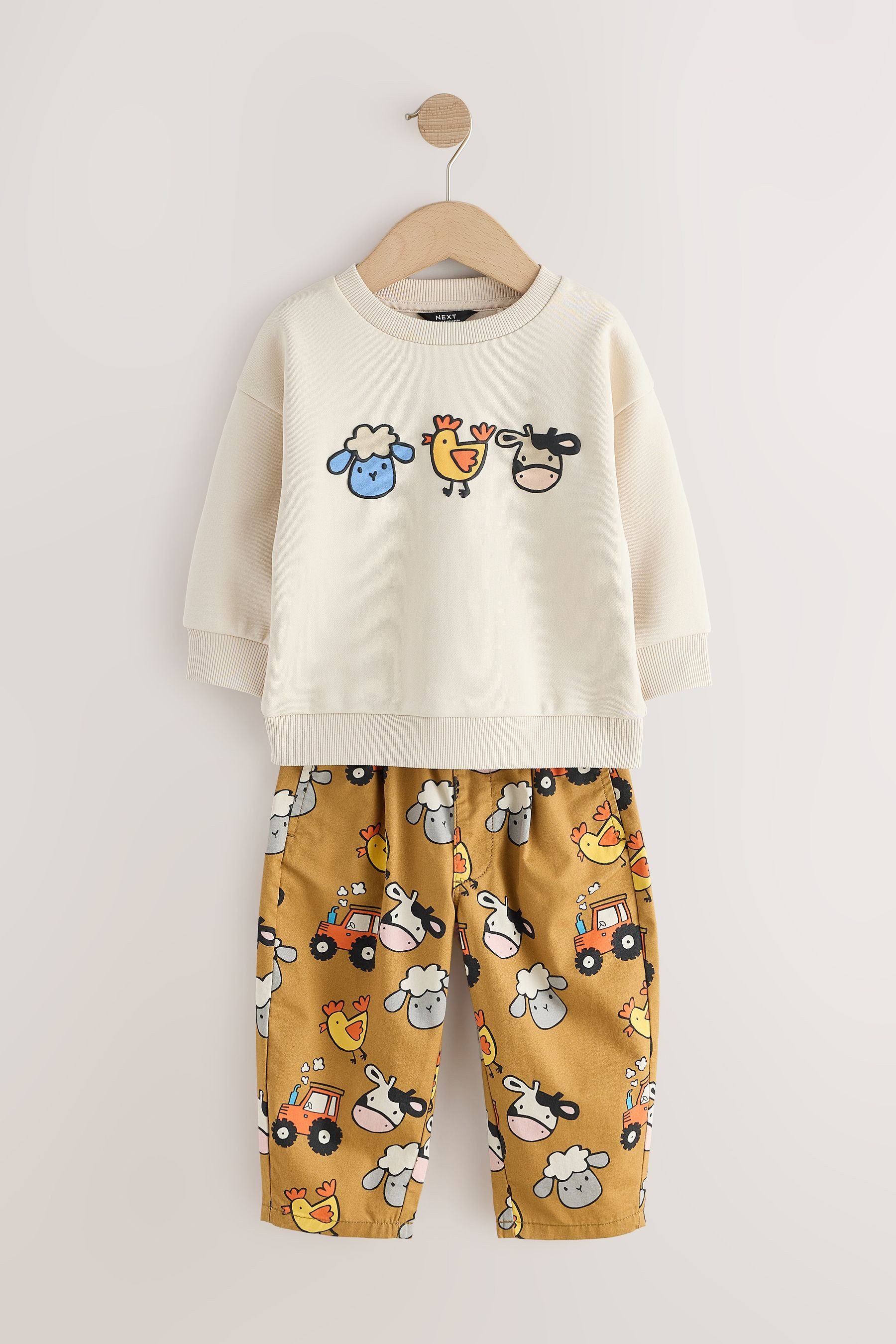 Next Top & Hose Langarmshirt und Hose mit weitem Bein im Set (2-tlg)