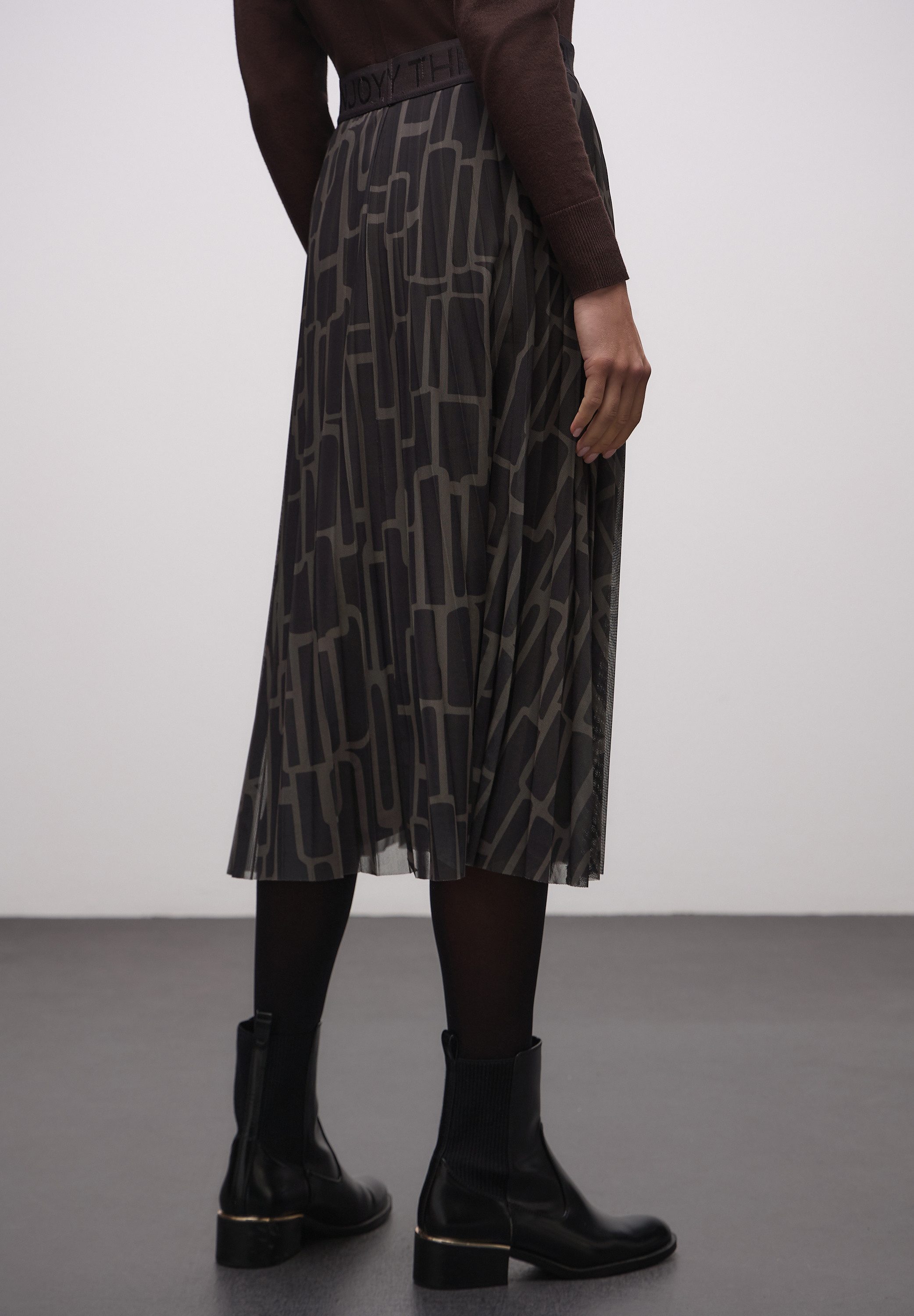 STREET ONE Meshrock Mesh Plissée Rock mit Print günstig online kaufen