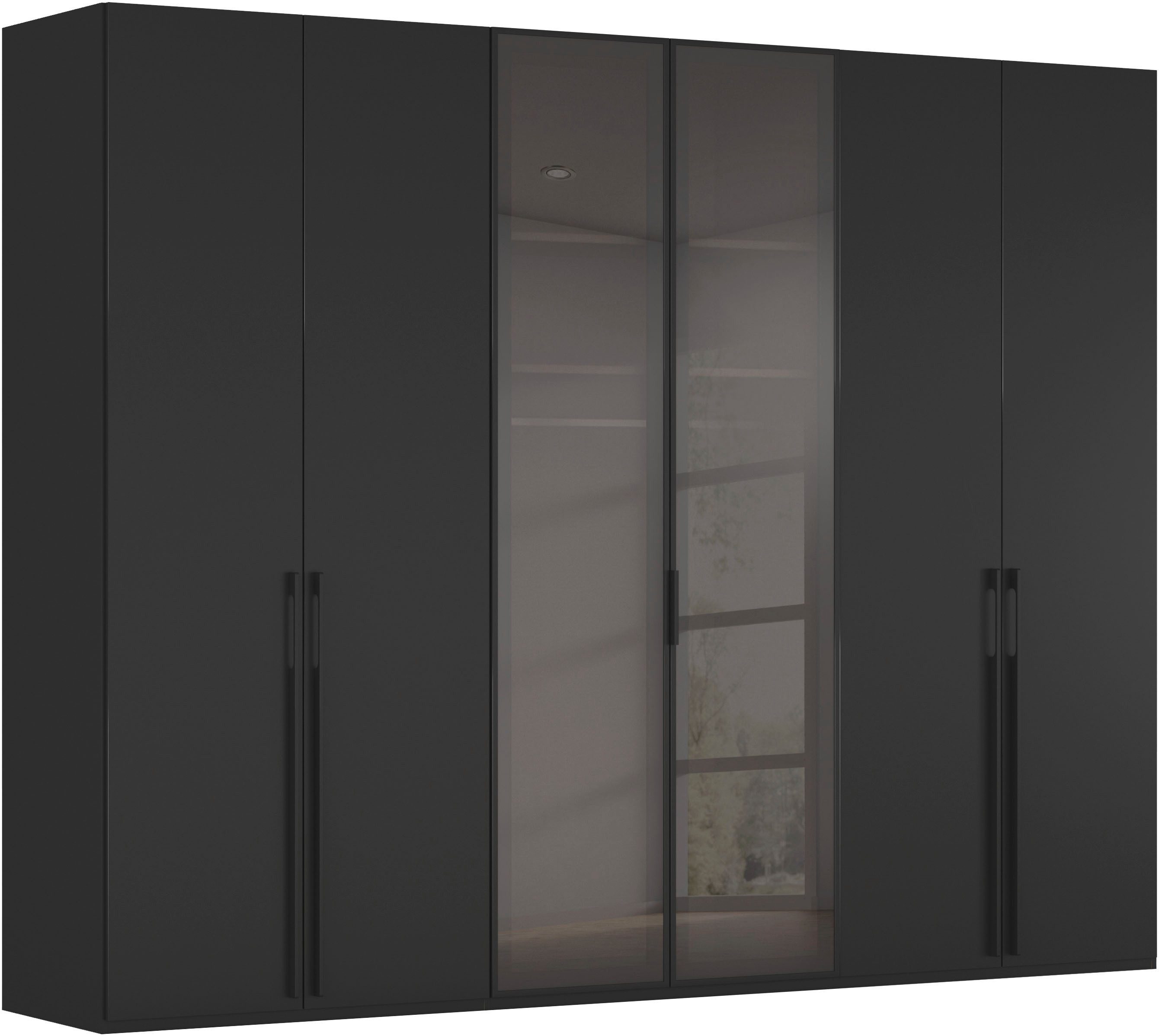 rauch Drehtürenschrank Schrank Garderobe SKAT SHINE Breiten 151/201/251/301cm, Höhe 223/235cm (3 verschiedene Ausstattungen BASIC/CLASSIC/PREMIUM (inkl. SOFT-CLOSE) edle Schrankfront mittig hochwertige Glasrahmentüren MADE IN GERMANY