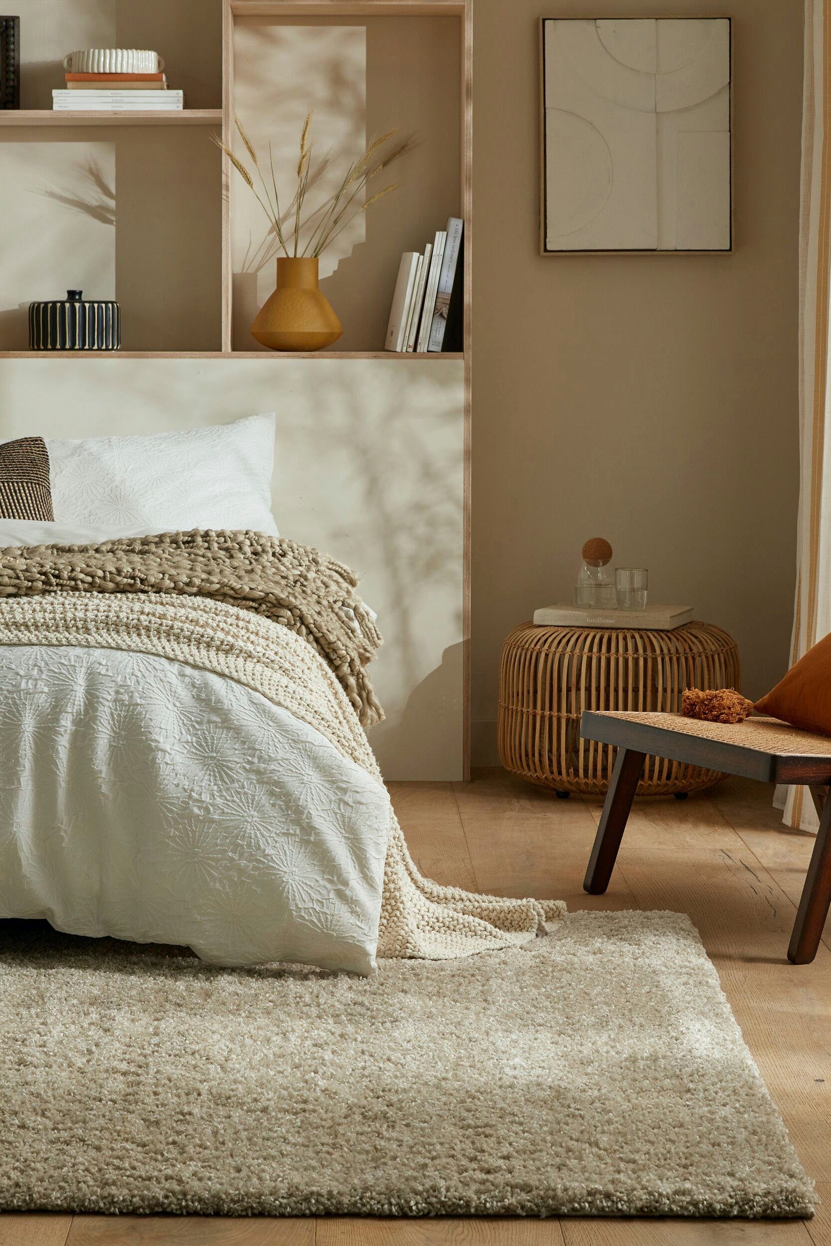 FLAIR RUGS Hochflor-Teppich Feather, rechteckig, Höhe: günstig online kaufen