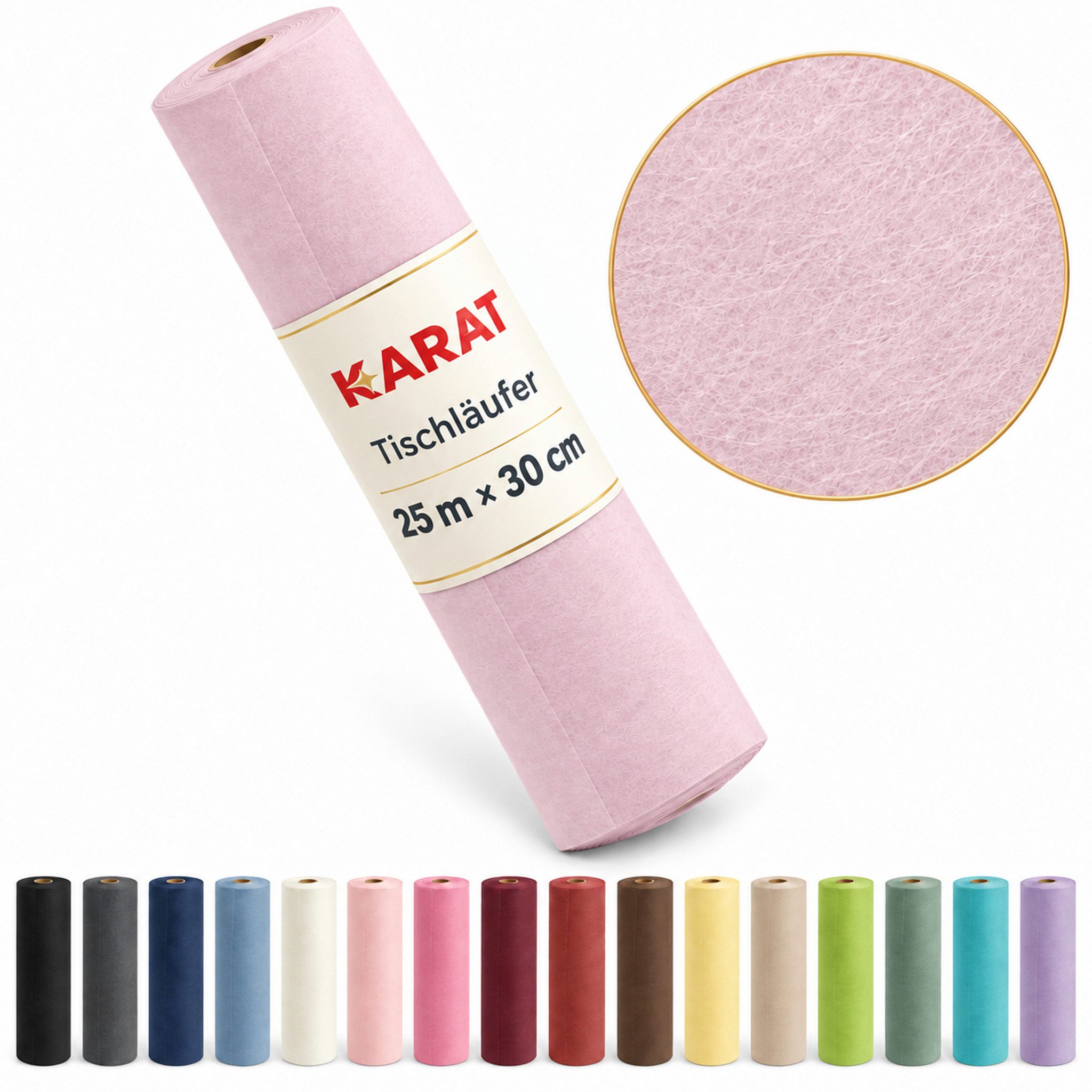 Floordirekt Tischläufer Grace Mattes Dekovlies aus PET-Fasern 30 cm x 25 m Rolle 16 Farben (Einzelartikel, 1 Rolle), leicht durchscheinend vielseitig verwendbar,Matte