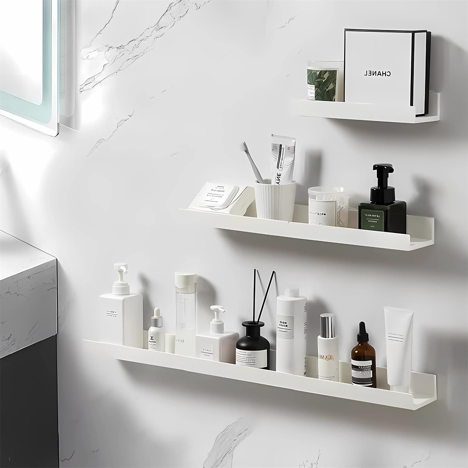 Wandregal 3er-Set Wandregale für Badezimmer, Arbeitszimmer, Wohnzimmer