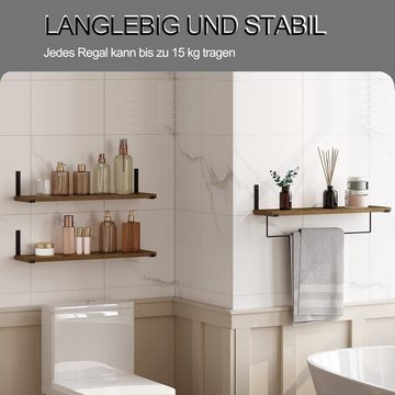 EUGAD Wandregal, 3-tlg., Schweberegal 60x15x15cm für Wohnzimmer Küche Badezimmer