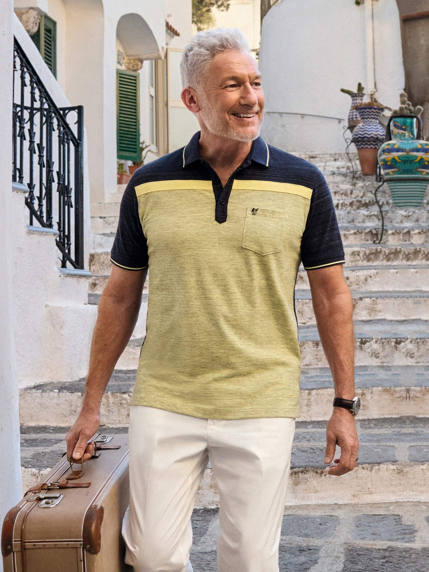 Hajo Poloshirt Poloshirt in Popcorn-Struktur allover