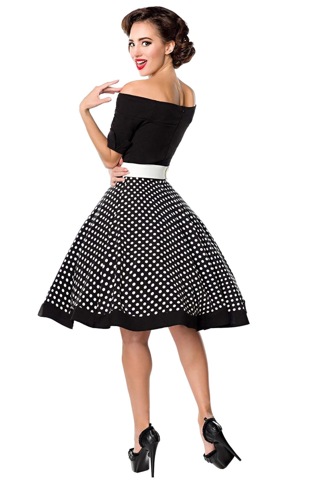 BELSIRA A-Linien-Kleid Schulterfreies Retro Rockabilly 50er günstig online kaufen