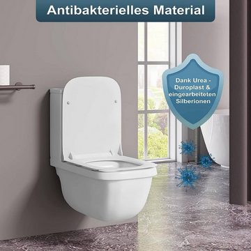 Woltu WC-Sitz (1-St), mit Absenkautomatik, UF-Klodeckel antibakteriell