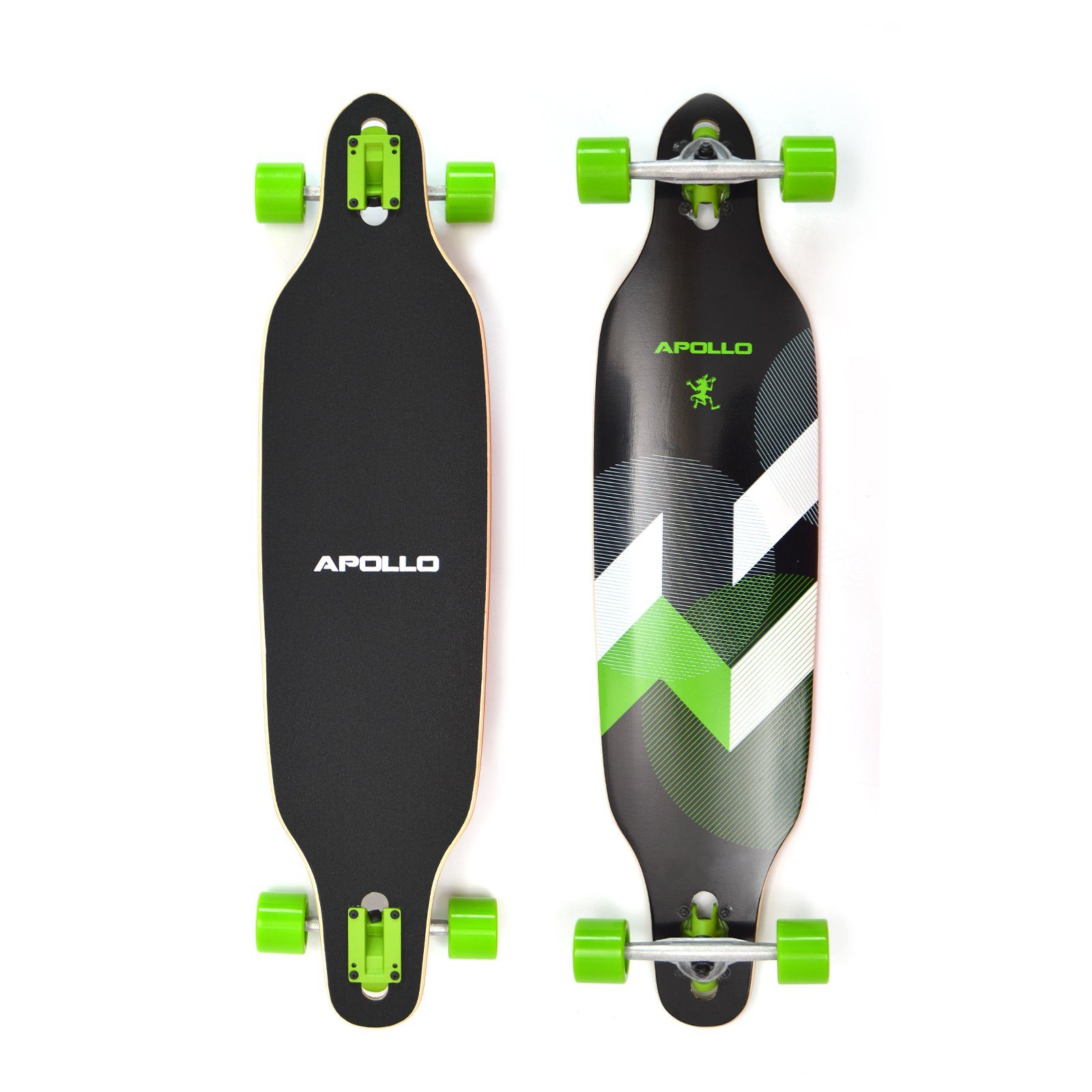 Apollo Longboard Twin Tip DT Longboard 38", aus Holz mehrlagig verleimt für Idealen Flex & Stabilität