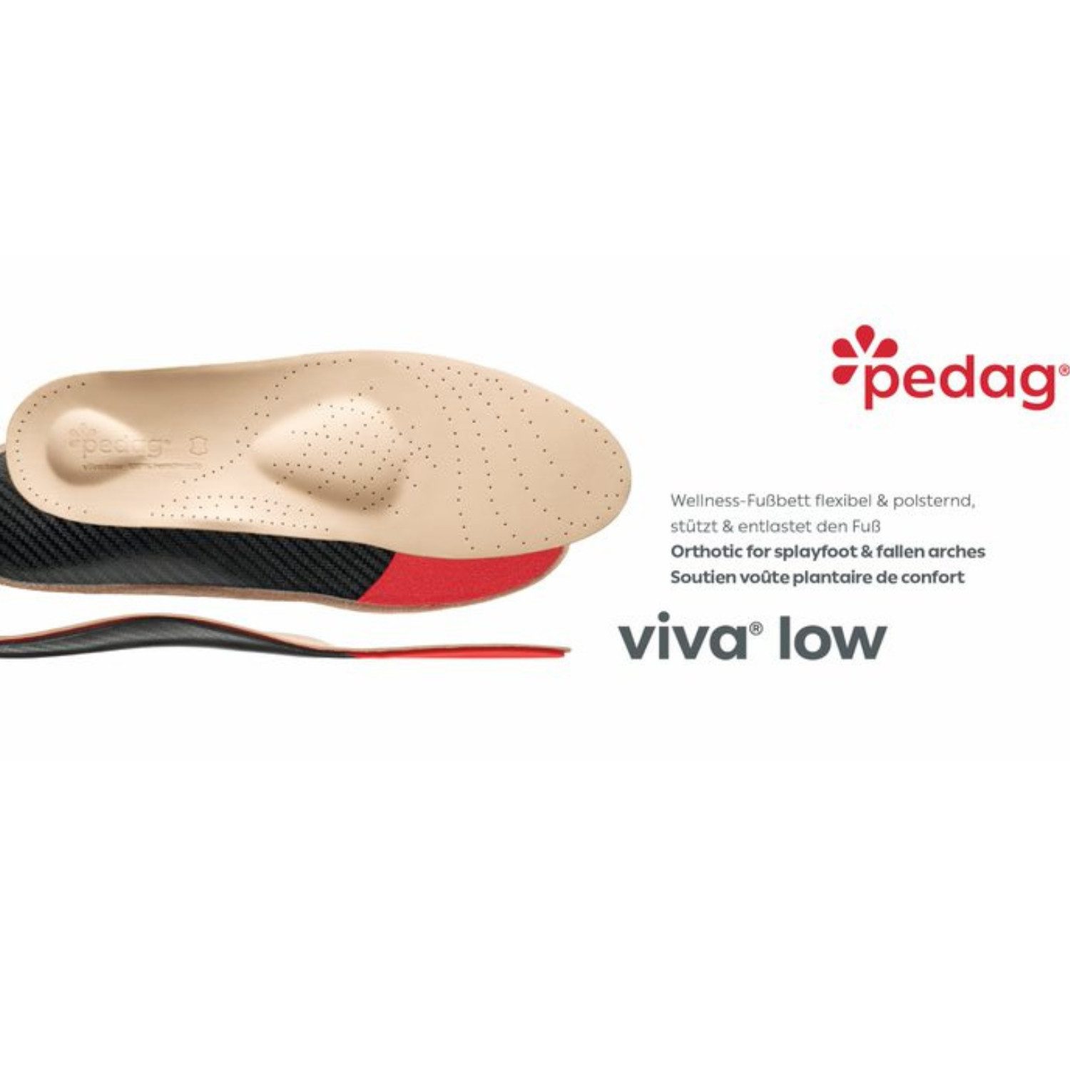 Einlegesohlen Viva Low Wellness-Fußbett, 5 mm, Rindleder