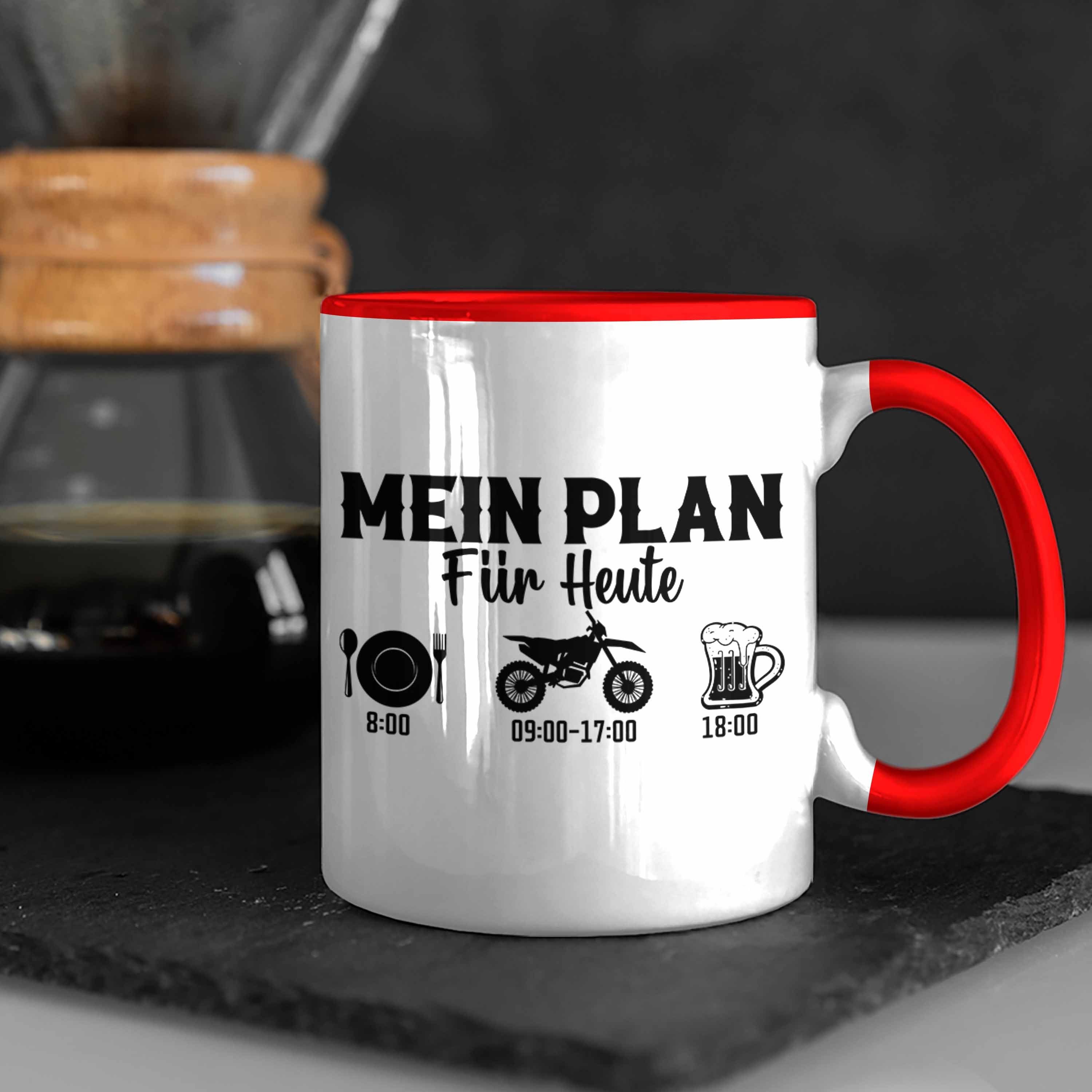 Plan Tasse Tasse Geschenk Mein Biker - Trendation Dirtbike Heute Bike für Dirt Geschenkidee Rot Trendation