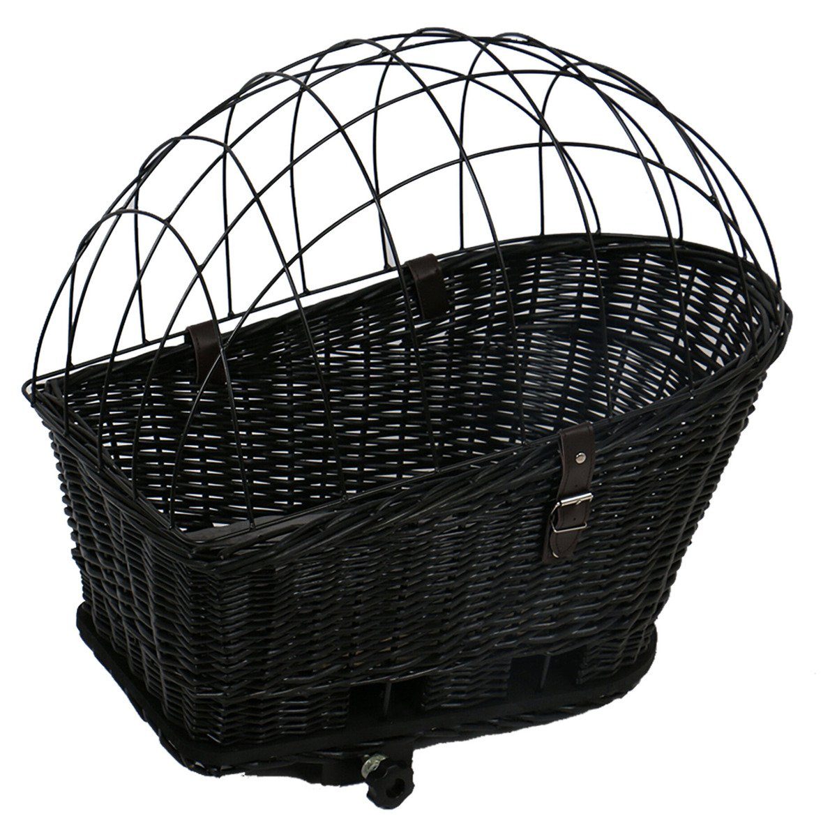 Tierfahrradkorb Fahrradkorb mit Kissen Weiden Provence schwarz für Hunde