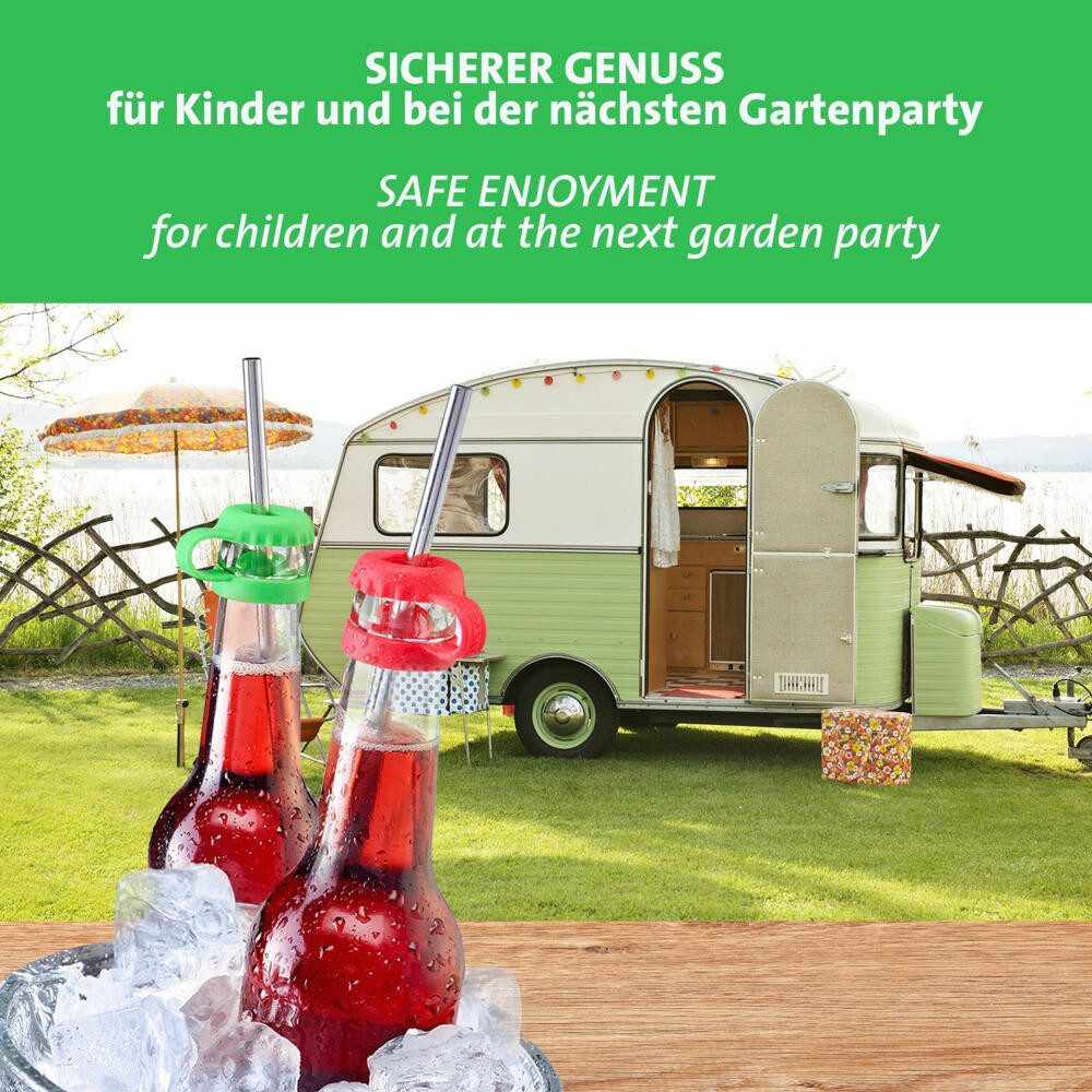 WESTMARK Flaschenverschluss 4 Stk., Silikon-Kronkorken, mit Schlitz für Trinkhalme