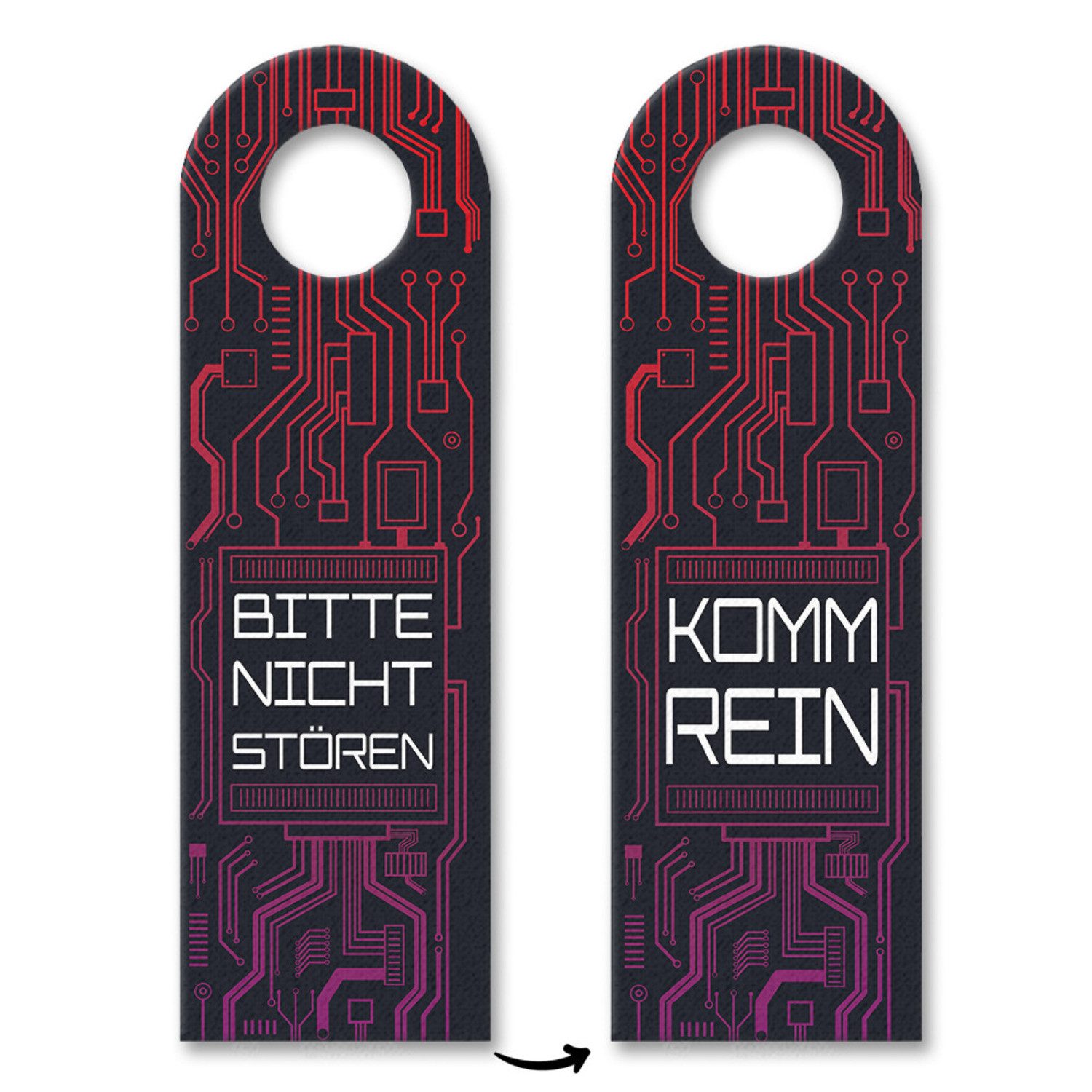 Dekohänger Bitte nicht stören oder Komm rein Türhänger 10er Set in Leiterplatten