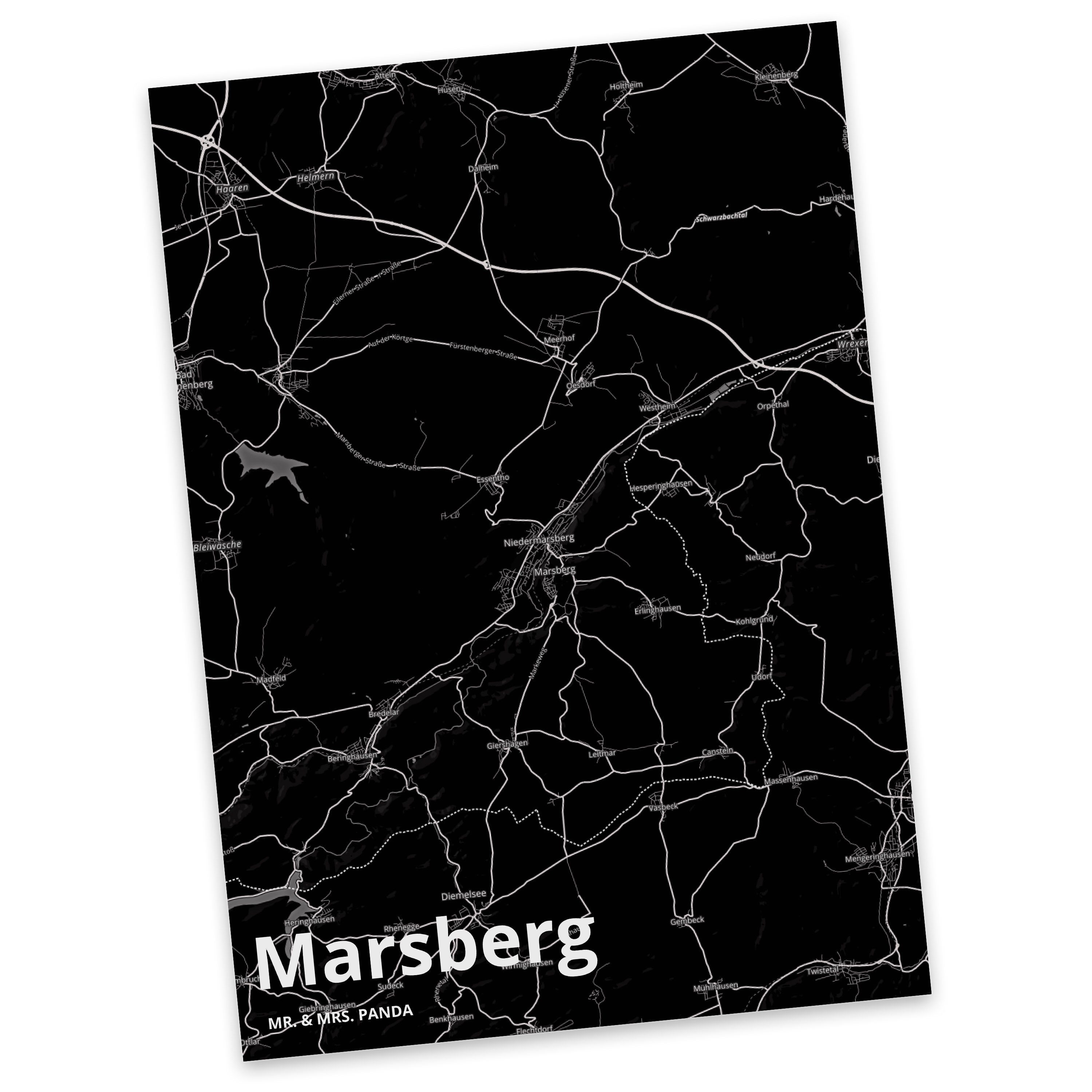 Mr. & Mrs. Panda Postkarte Marsberg - Geschenk, Ansichtskarte, Karte, Einladung, Dorf, Dankeskar