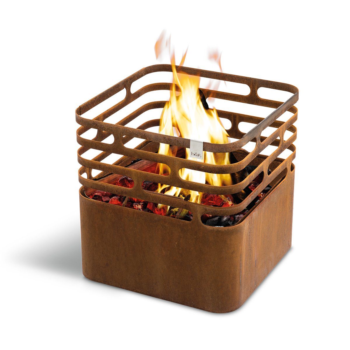 höfats Feuerkorb CUBE, (mit integrierter Löschfunktion, Feuerschale, Feuerstelle, Grill, für Garten und Terrasse)