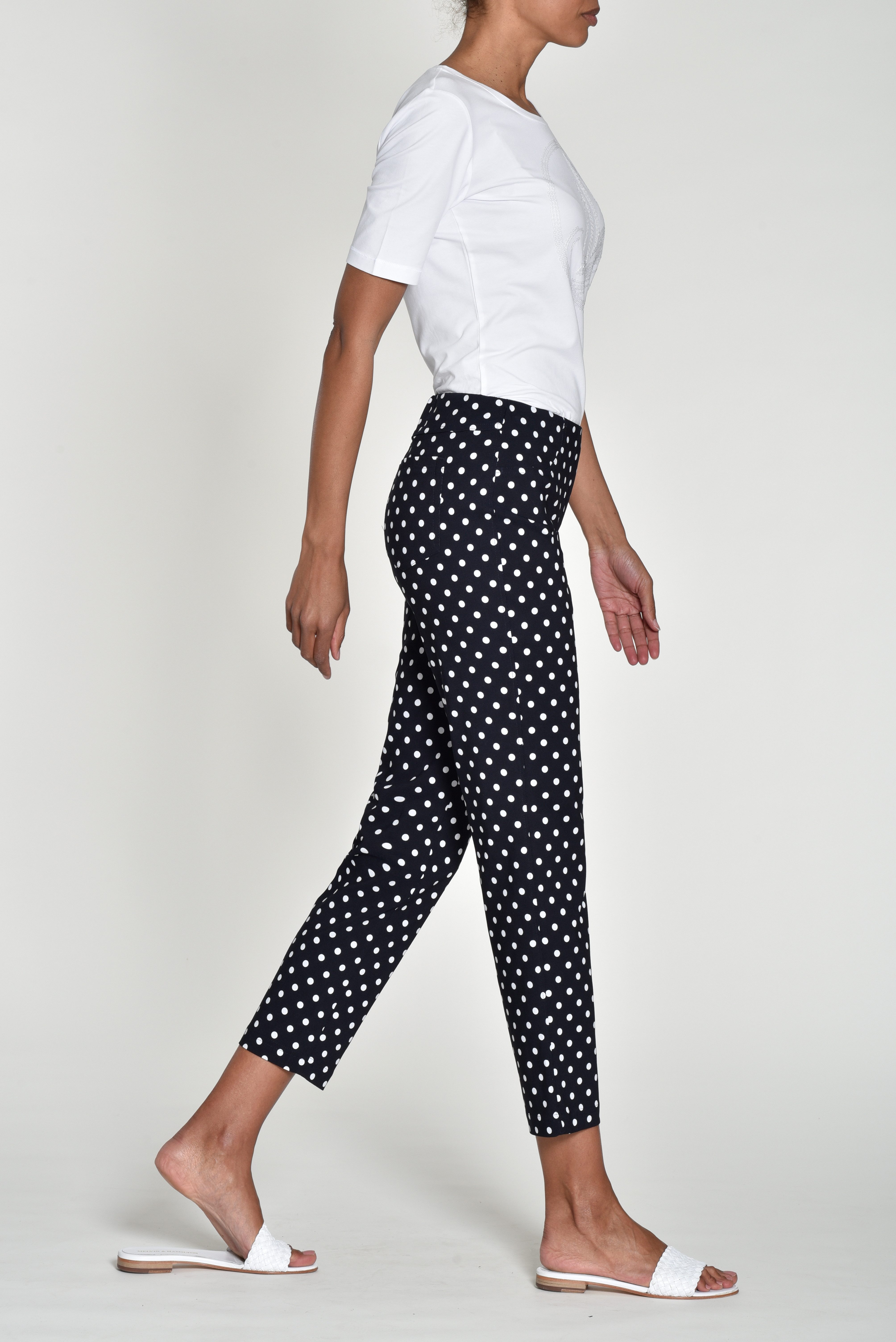 ROBELL Stretch-Hose BELLA09 Bengaline Punkte Print günstig online kaufen