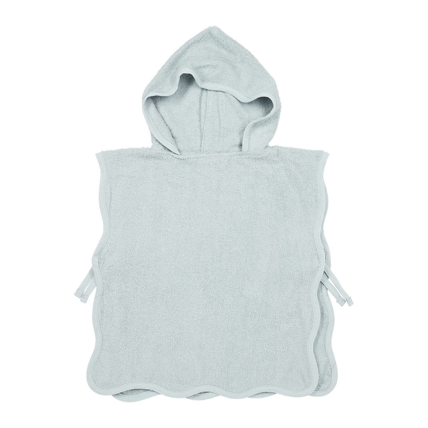 Meyco Baby Badeponcho Wavy Grey Blue, 100% Baumwolle, Seil/Bändchen, 1-3 jaar