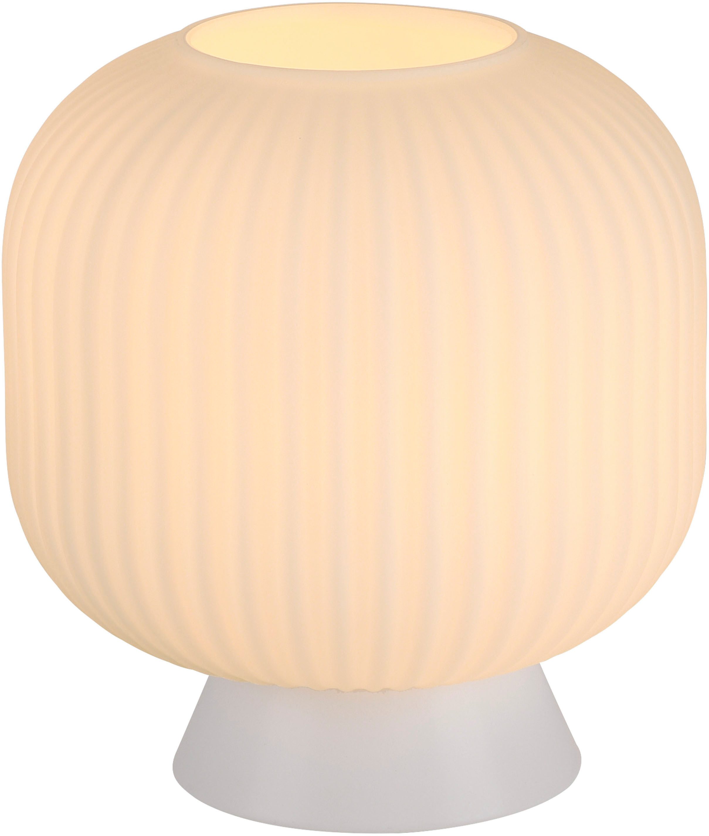 SCHÖNER WOHNEN-Kollektion LED Tischleuchte NAMI, Ein-/Ausschalter, ohne Leuchtmittel, SCHÖNER WOHNEN Kollektion, Schnurschalter, geriffeltes Glas