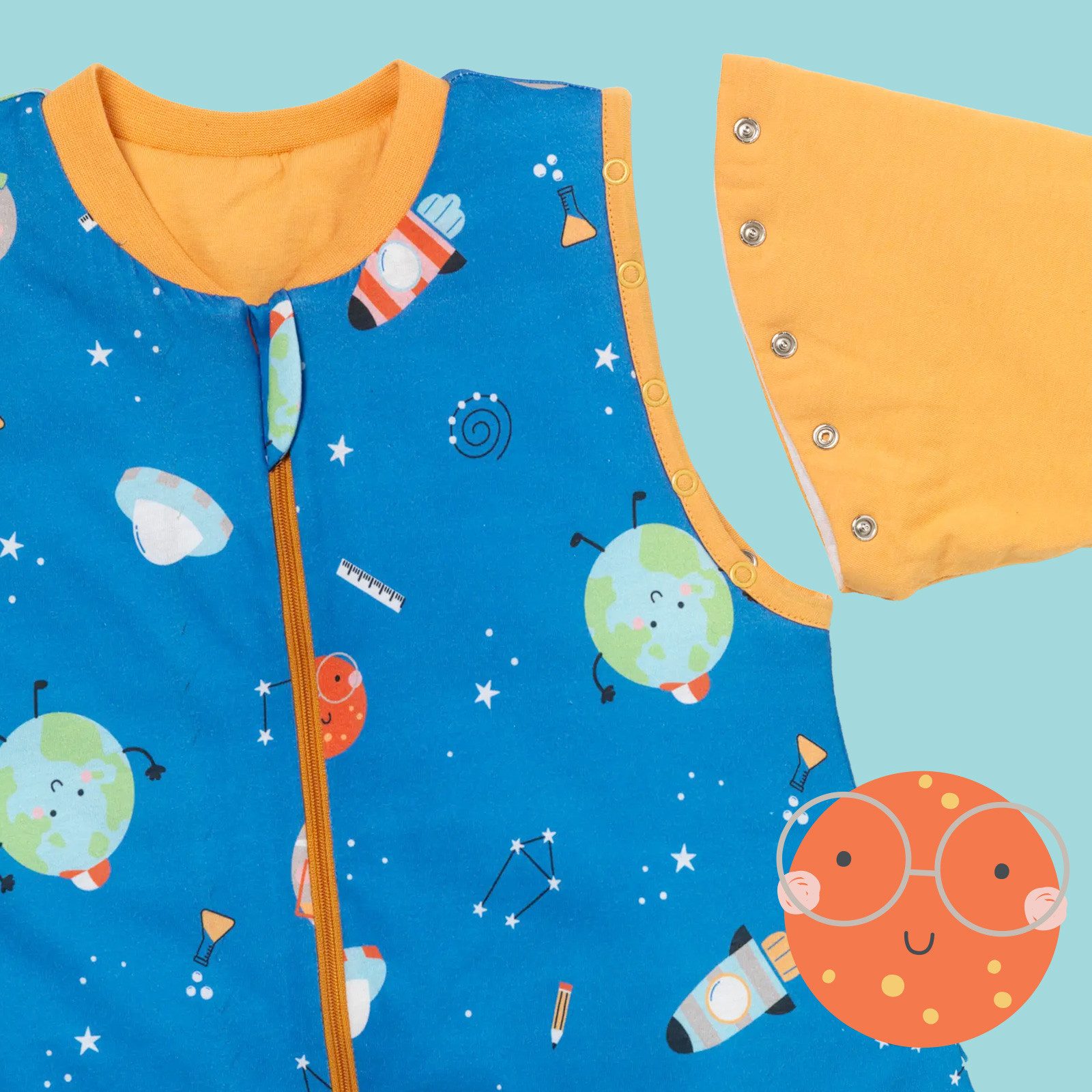 Schlummersack Kinderschlafsack Schlafsack mit Füßen und umklappbaren Bündchen, 3.5 Tog OEKO-TEX