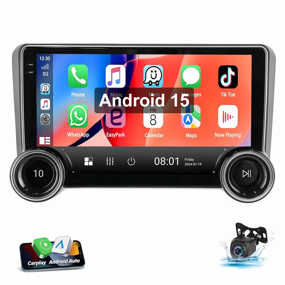 ESSGOO Für AUDI A3 8P 2003-2012 Android 14 Autoradio Autoradio (RDS, 4+64GB optional, Digitalradio (DAB), FM, AM, Apple Carplay Android Auto GPS Navi WIFI BT EQ SWC)