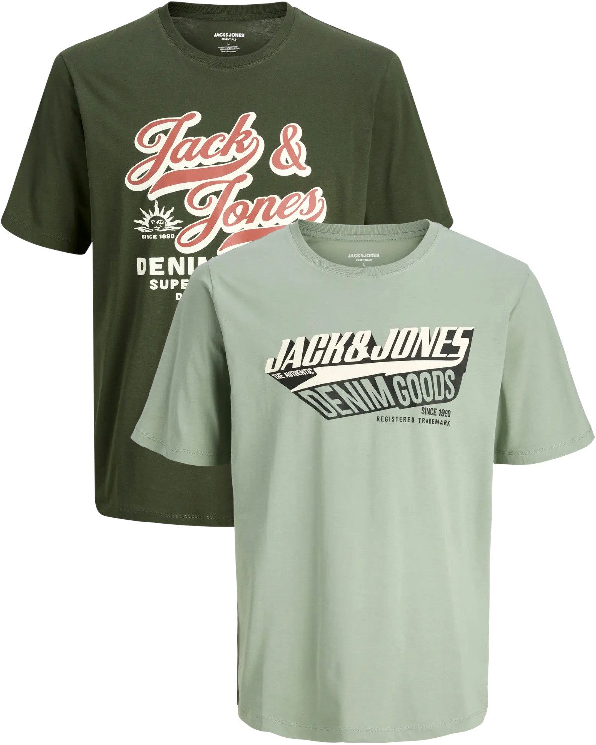 Jack & Jones PlusSize Print-Shirt (2er-Pack) günstig online kaufen