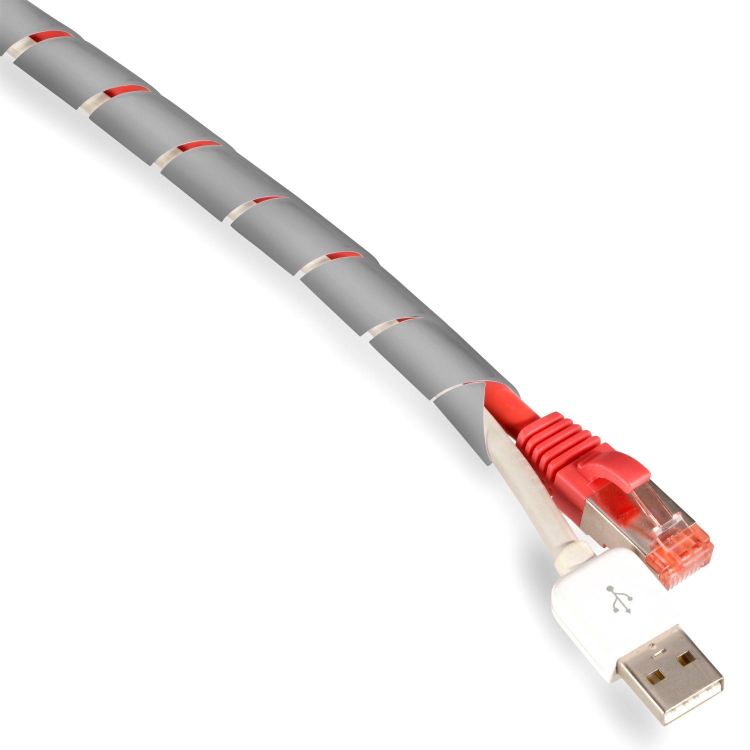TPFNet Kabelkanal (1-St., Spiral-Kabelschlauch - Kabelorganizer - Kabelmanagementsystem), unterschiedliche Durchmesser und Farben - Zuschneidbar - 10m