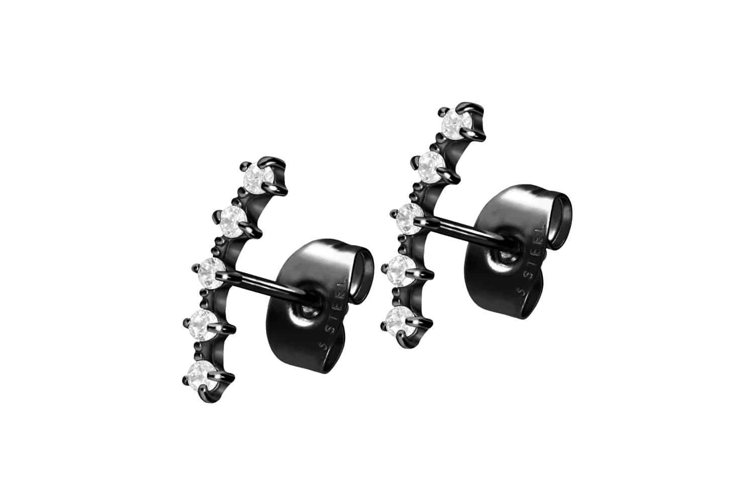 FILANGO Paar Ohrstecker Chirurgenstahl Ohrstecker 5 EINGEFASSTE KRISTALLE ( günstig online kaufen