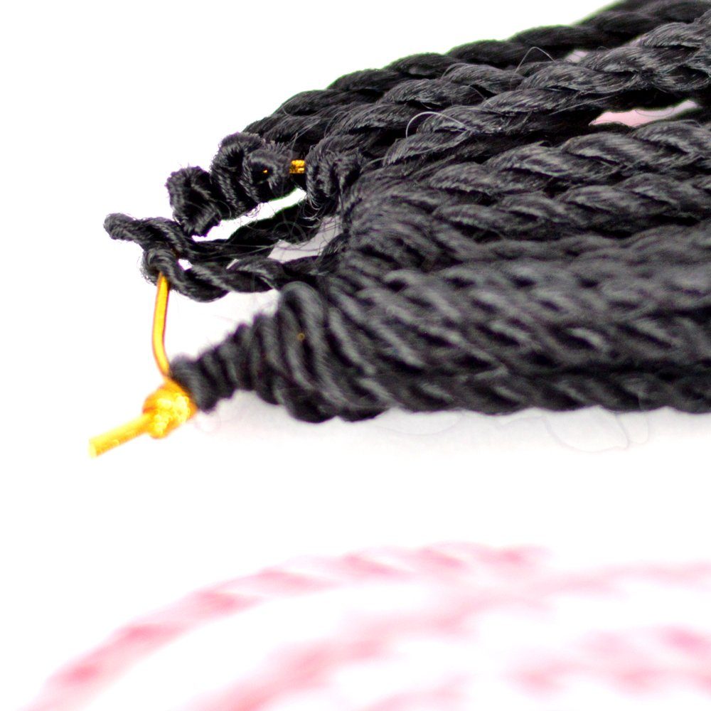MyBraids Schwarz-Rosa Crochet Twist 2-SY Zöpfe BRAIDS! 3er YOUR Ombre Kunsthaar-Extension Senegalese Braids Pack