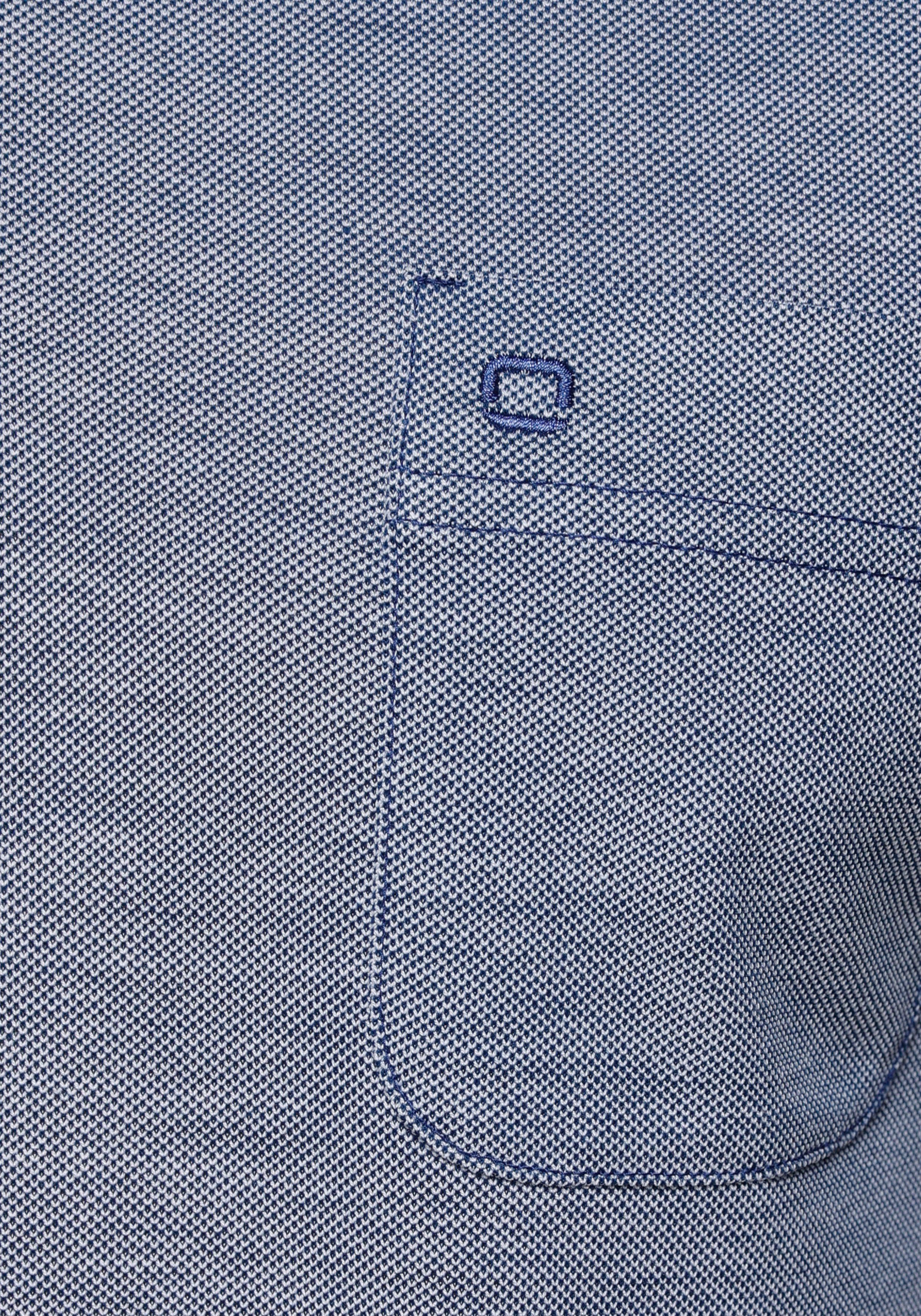 OLYMP Poloshirt Luxor modern fit in Piqué-Qualität hellblau-meliert hochwertiger