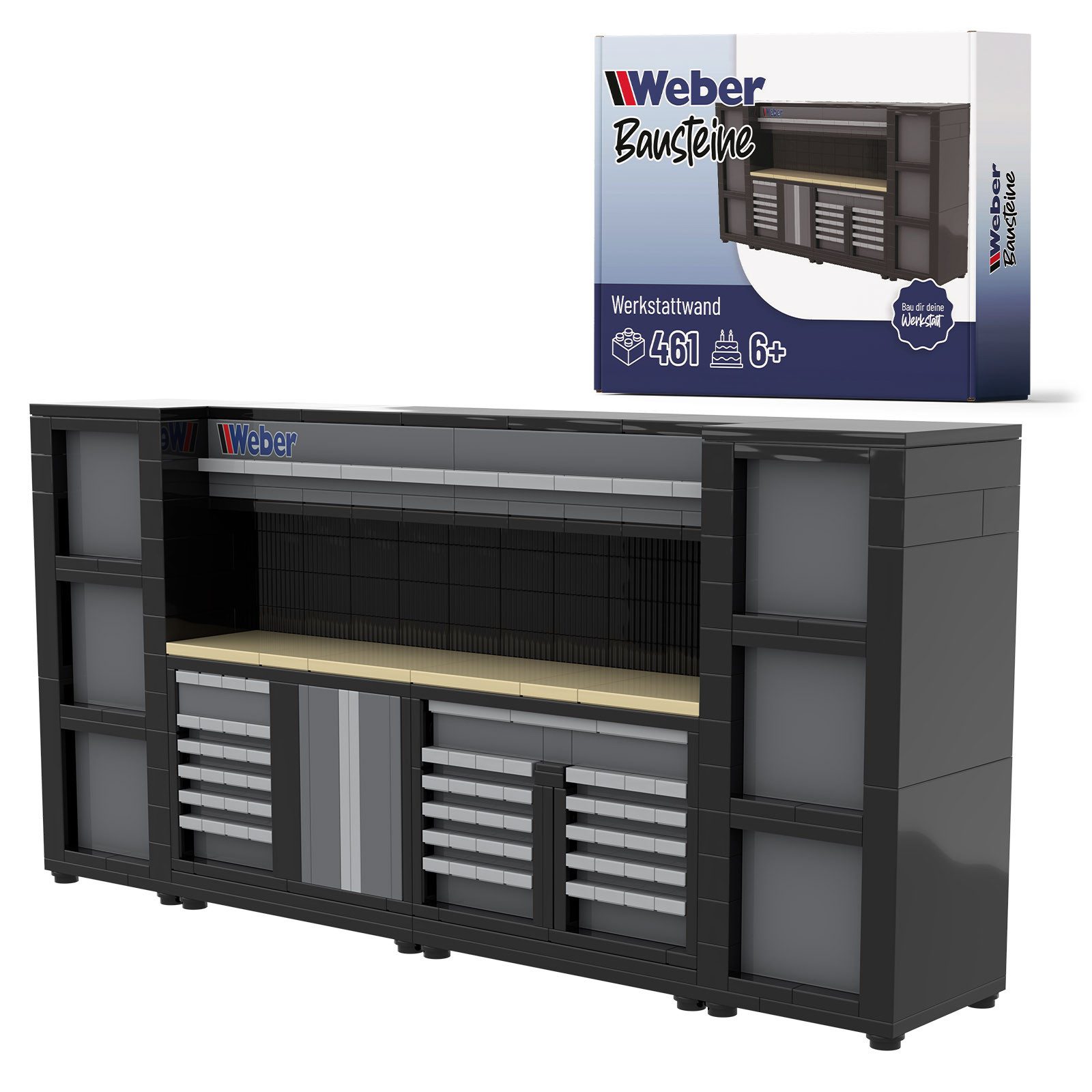 Weber GmbH Bausteine Warkstattwand Werkstatt Garage ab 6 Spielbausteine, (P günstig online kaufen