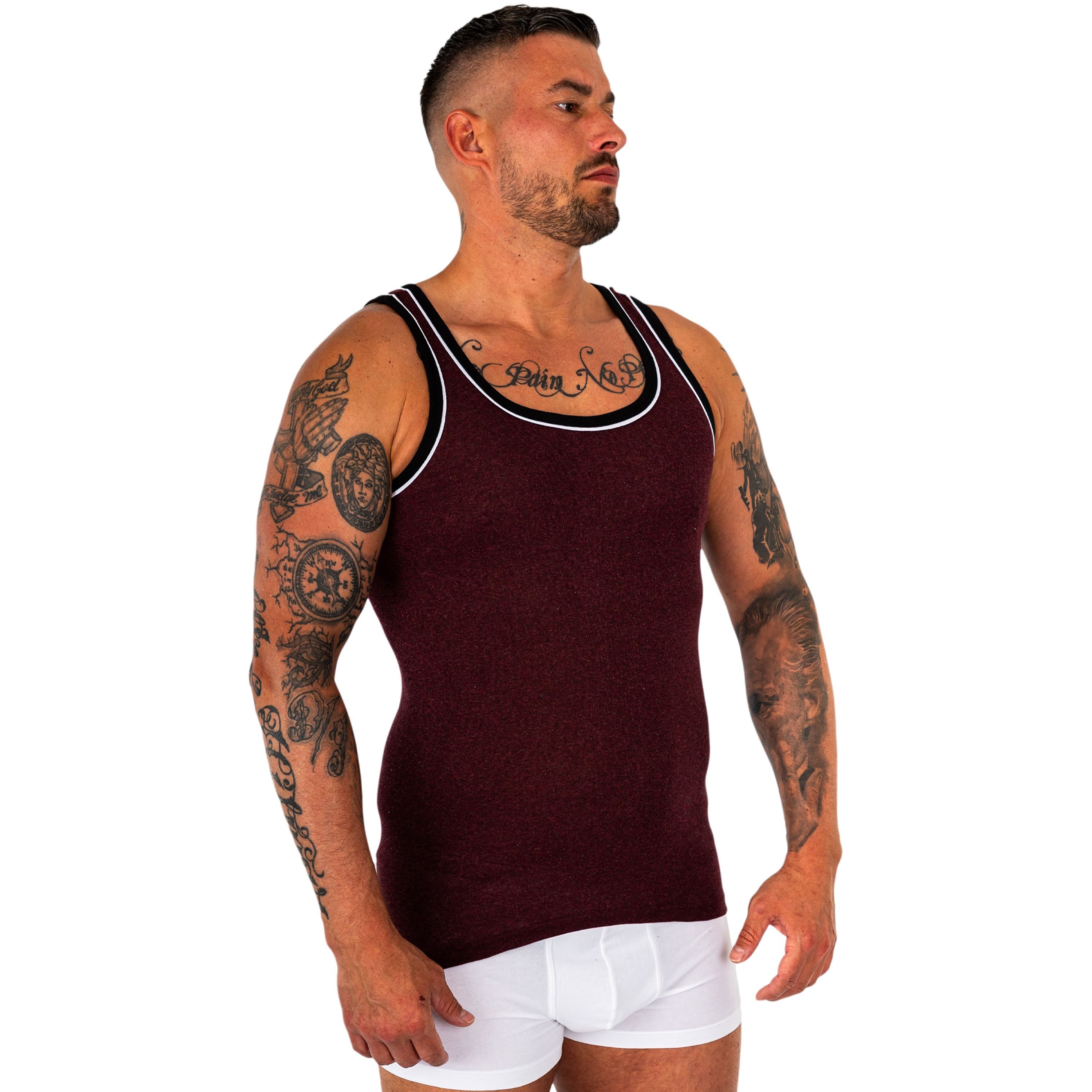 TEXEMP Unterhemd 4er Pack Herren Unterhemd Baumwolle Achselhemd Feinripp Sh günstig online kaufen