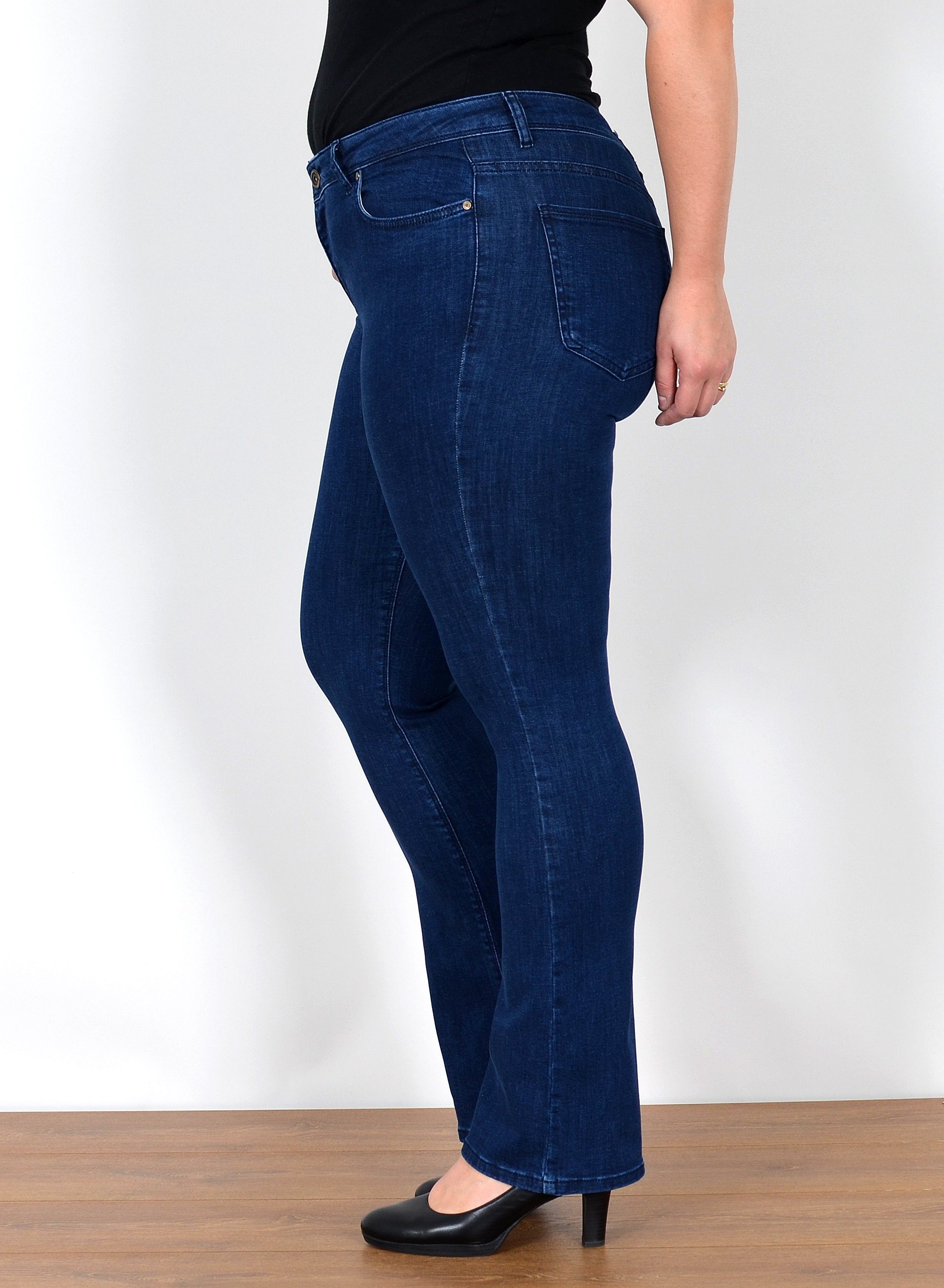 ESRA Bootcut-Jeans Stretch Jeans Damen High Waist Bootcut Jeans bis Übergrö günstig online kaufen