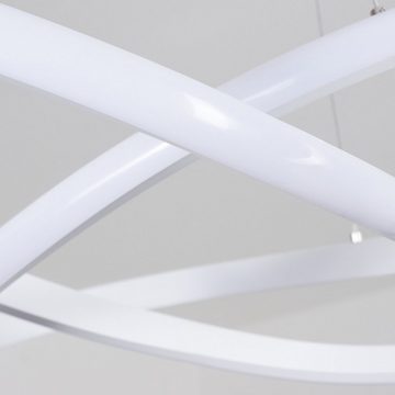 hofstein Hängeleuchte »Negar« moderne Deckenlampe aus Metall und Kunststoff in weiß, 4000 Kelvin, runde Deckenleuchte, über Lichtschalter dimmbar, LED 850 Lumen