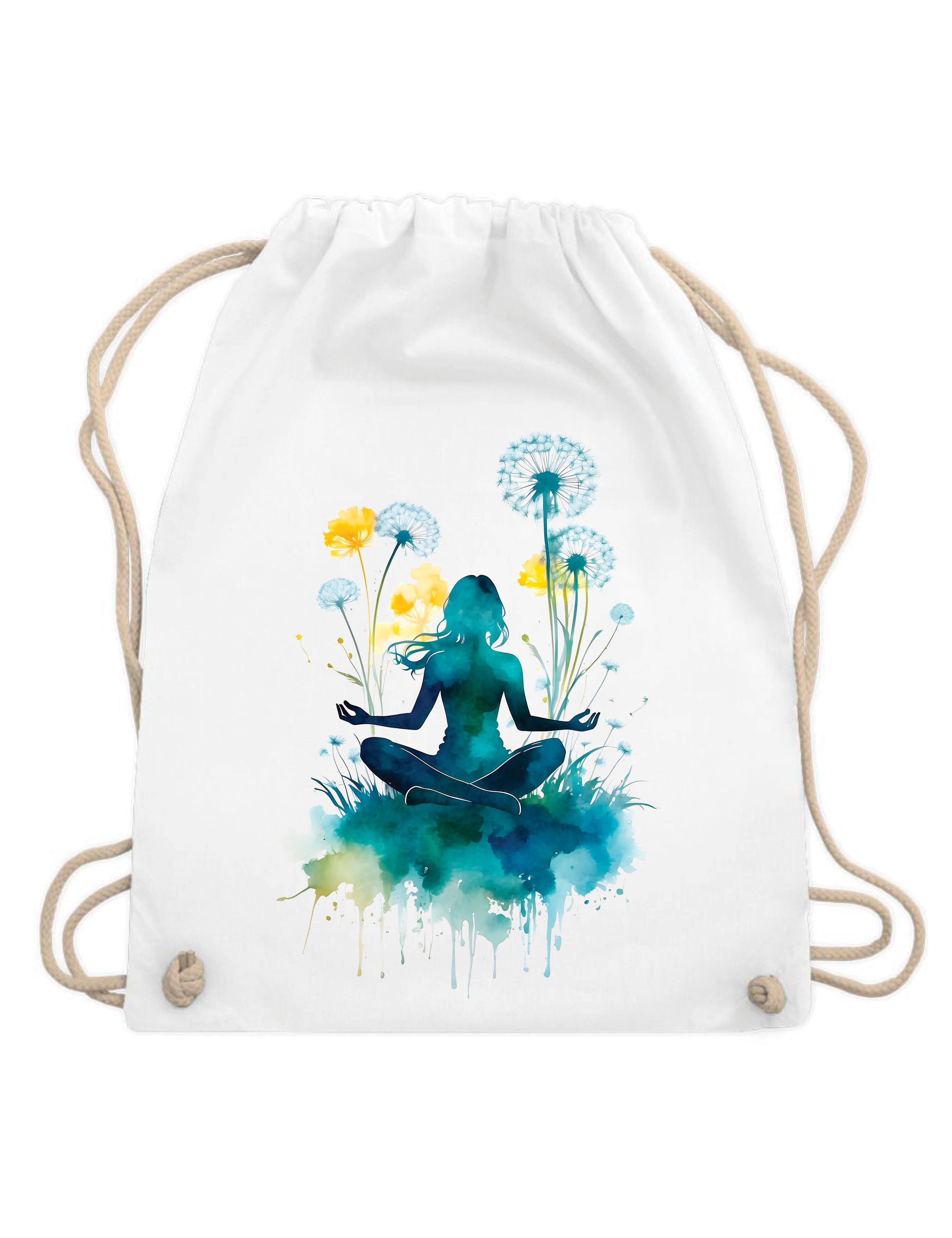 Youth Designz Turnbeutel "Yoga Frau" Baumwoll Tasche Turnbeutel, mit modischem Print
