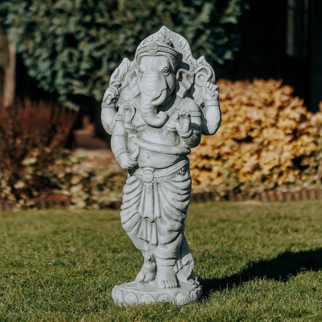 gartendekoparadies.de Gartenfigur Ganesha Steinfigur Hindu Gott 99 cm Steinguss 74 kg, Frostsicher