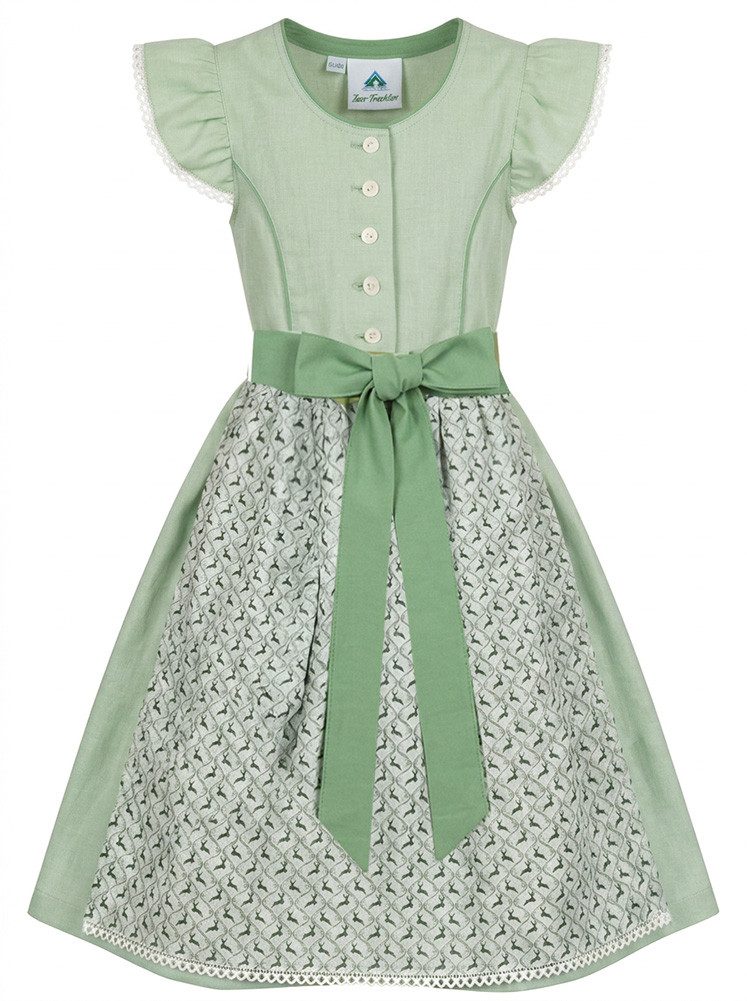 Isar-Trachten Dirndl Kinderdirndl 43216 Flügelarm grün